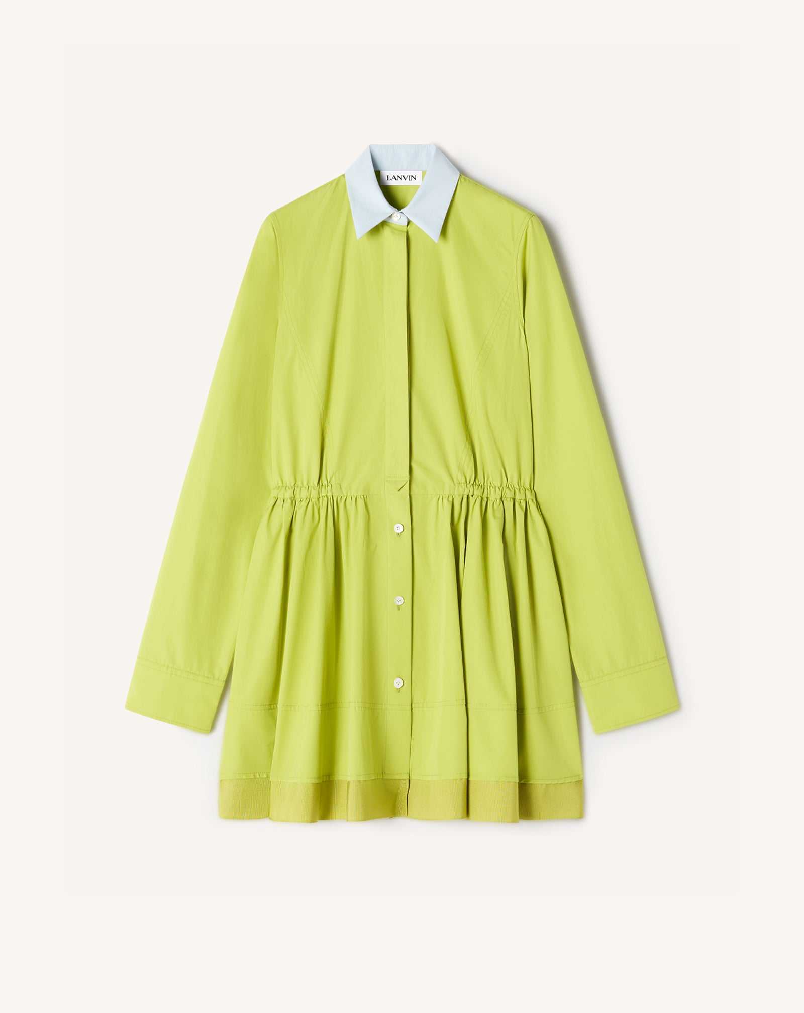 Lanvin - Short Shirt Dress In Cotton Poplin For Women - Absinth Green - Size 38 Lanvin - Short Shirt Dress In Cotton Poplin For Women - Absinth Green - Size 38