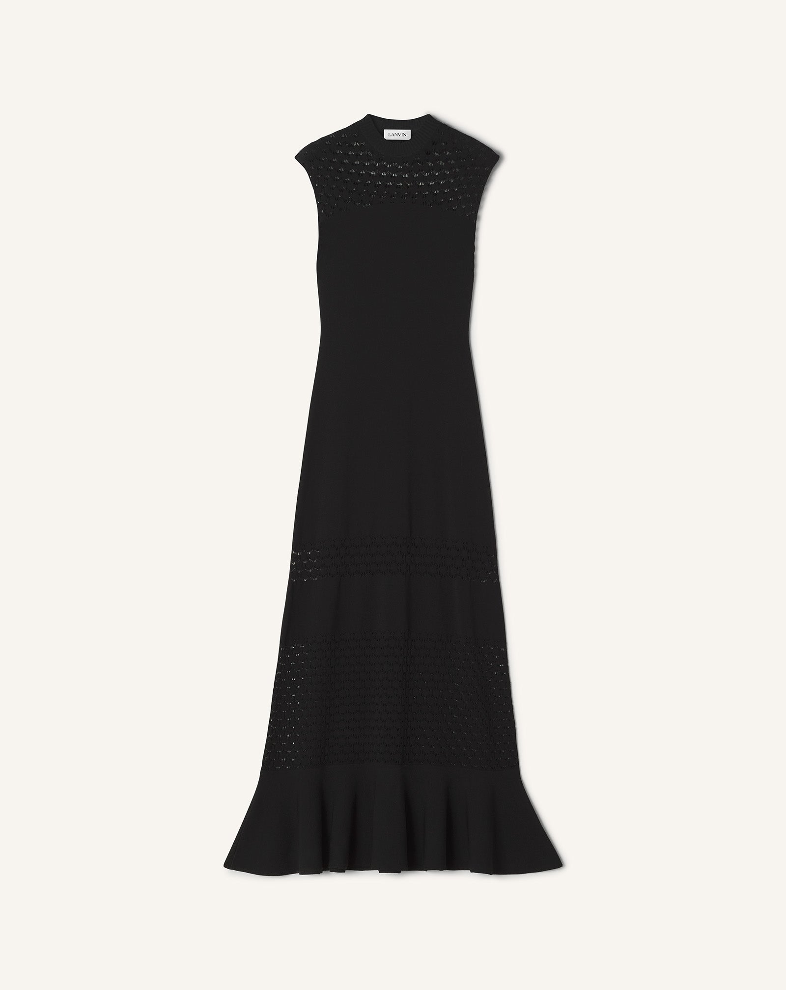 Lanvin - Lace Detail Dress In Viscose For Women - Black - Size M Lanvin - Lace Detail Dress In Viscose For Women - Black - Size M