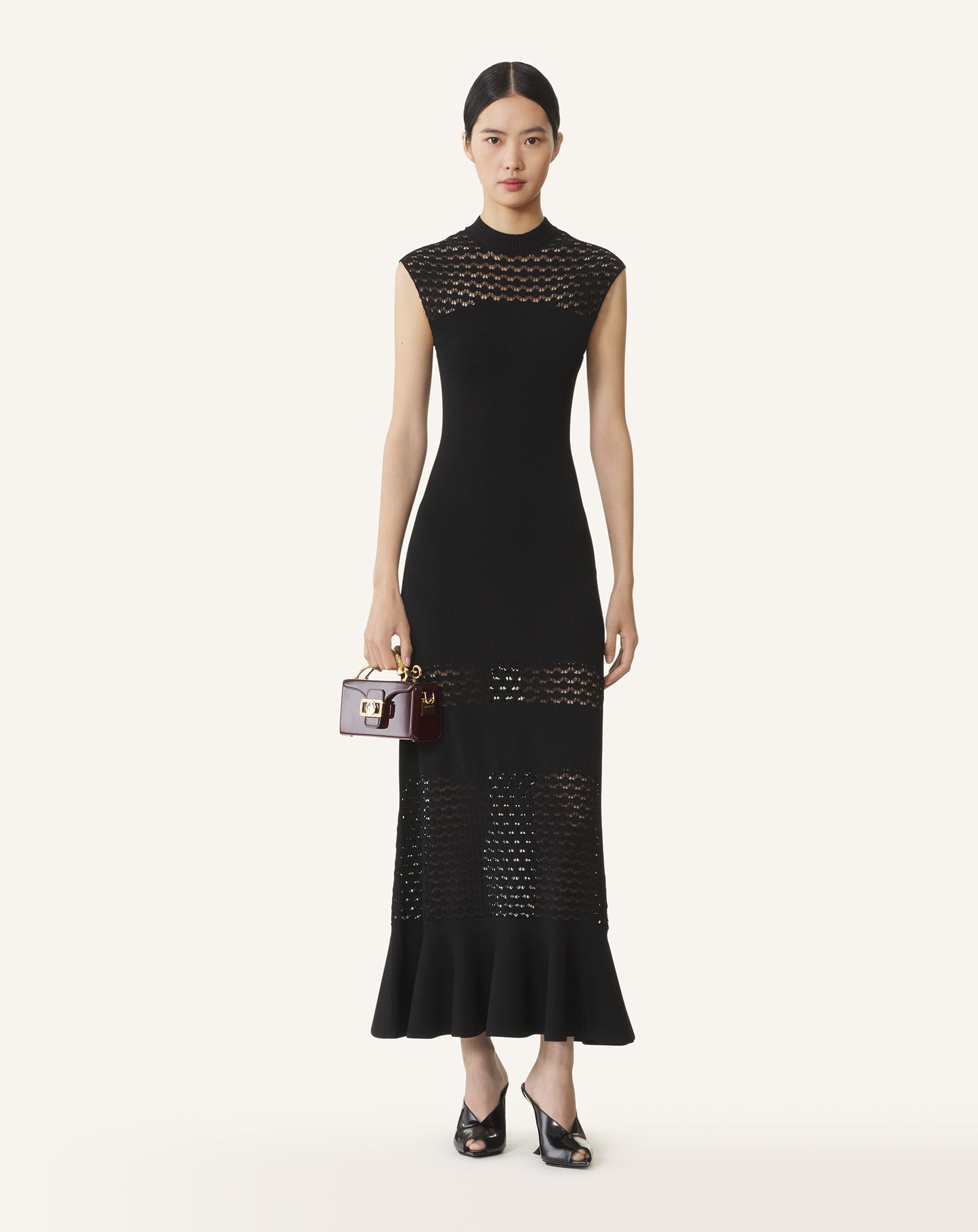 LACE DETAIL DRESS IN VISCOSE