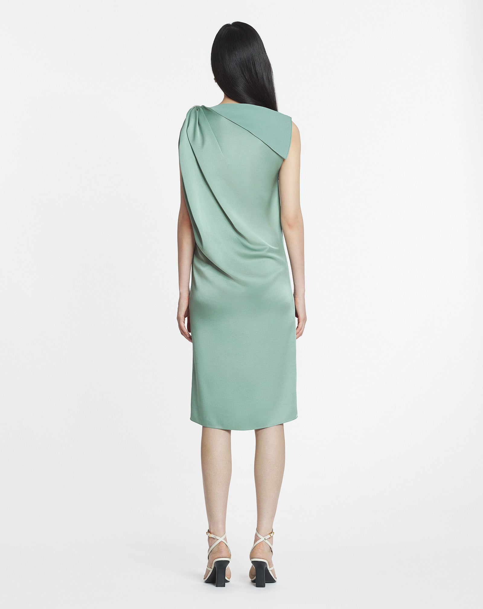 ARPÈGE RING DRAPED SATIN DRESS