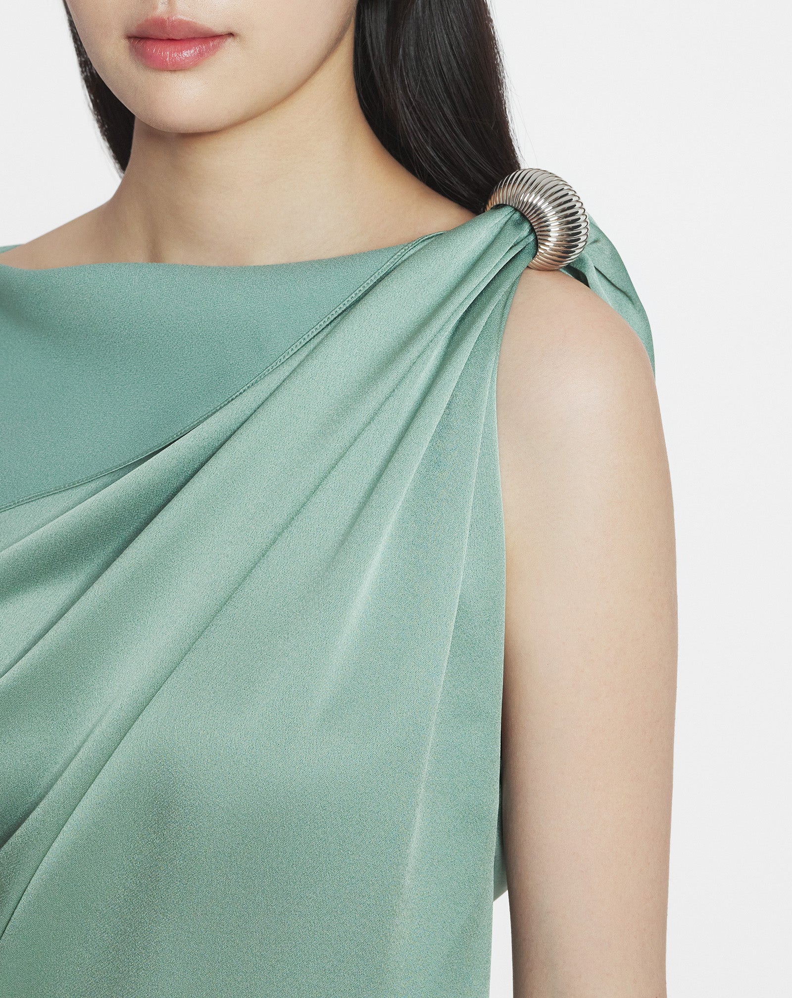 ARPÈGE RING DRAPED SATIN DRESS