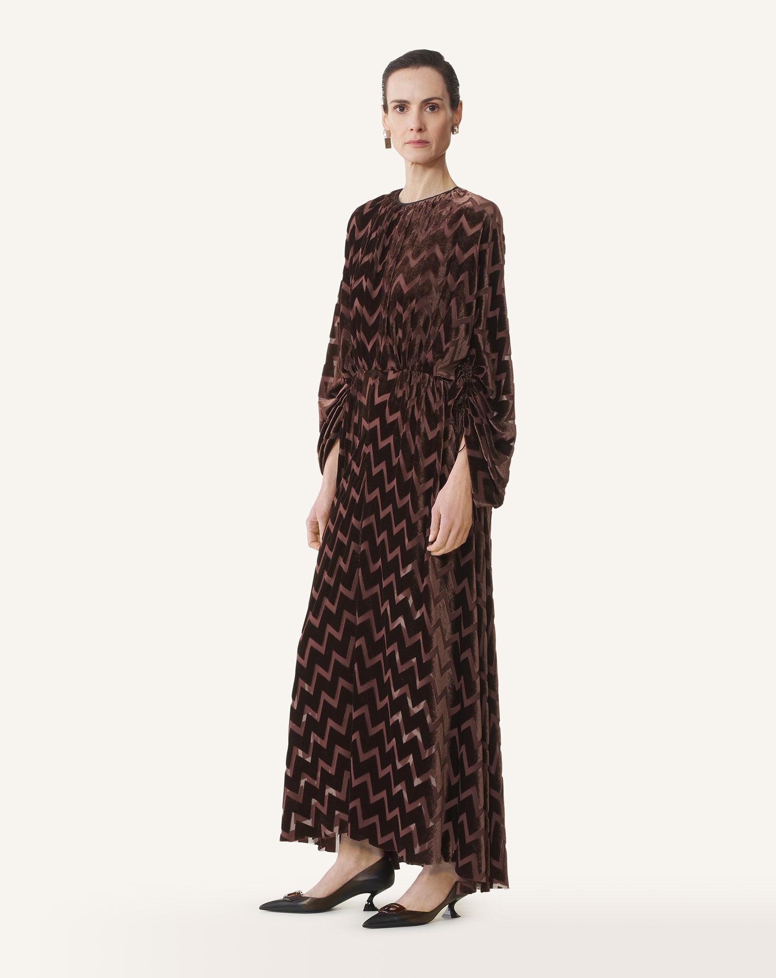 FITTED WAIST MIDI DRESS