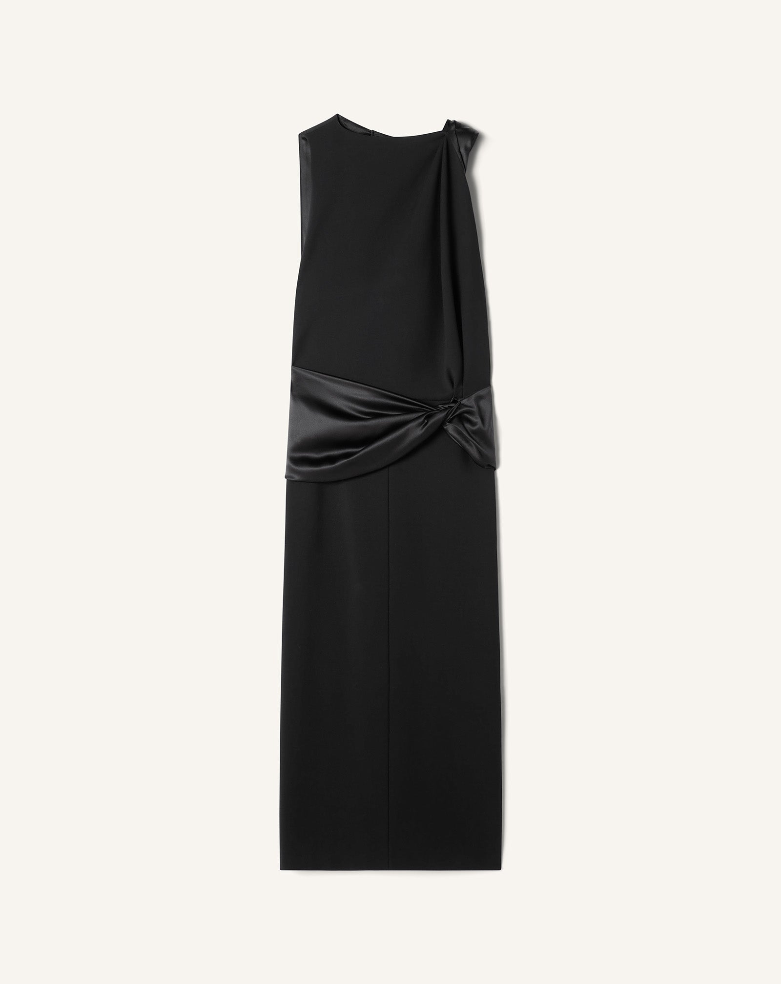 Lanvin - Midi Dress In Jersey And Satin For Women - Black - Size 40 Lanvin - Midi Dress In Jersey And Satin For Women - Black - Size 40