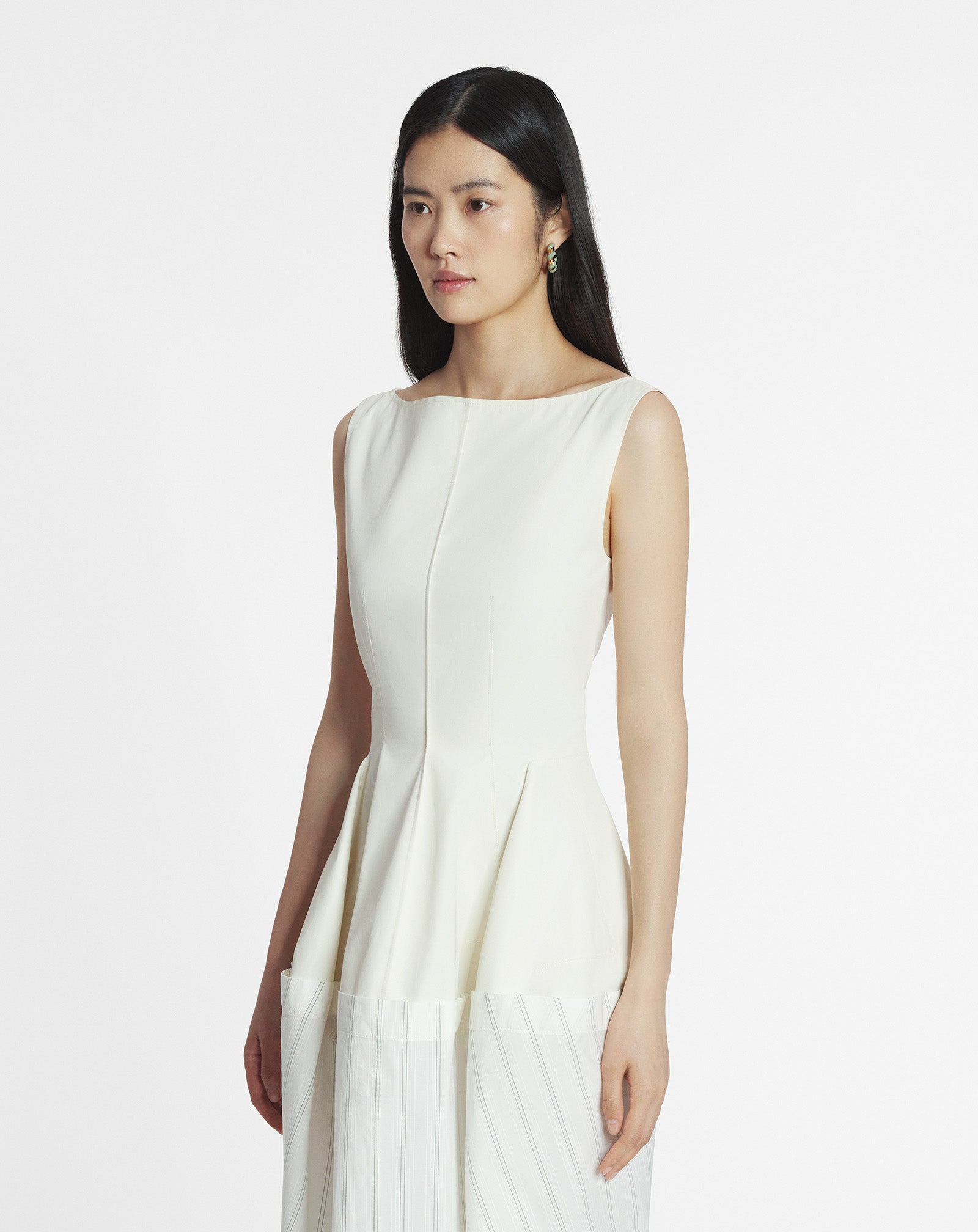 COTTON PEPLUM DRESS