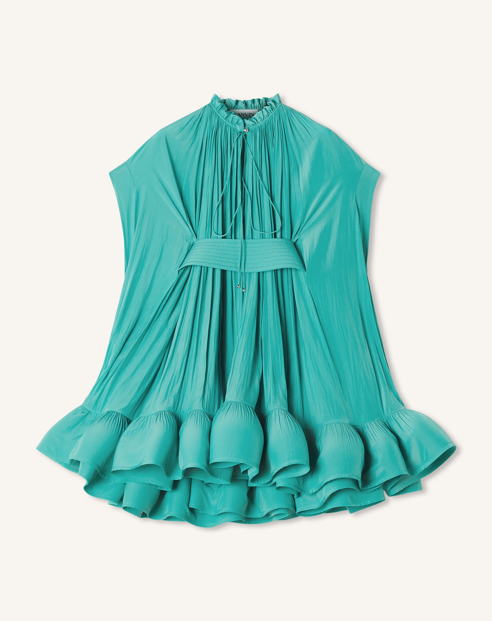 Lanvin - Short Charmeuse Dress For Women - Jade - Size 42