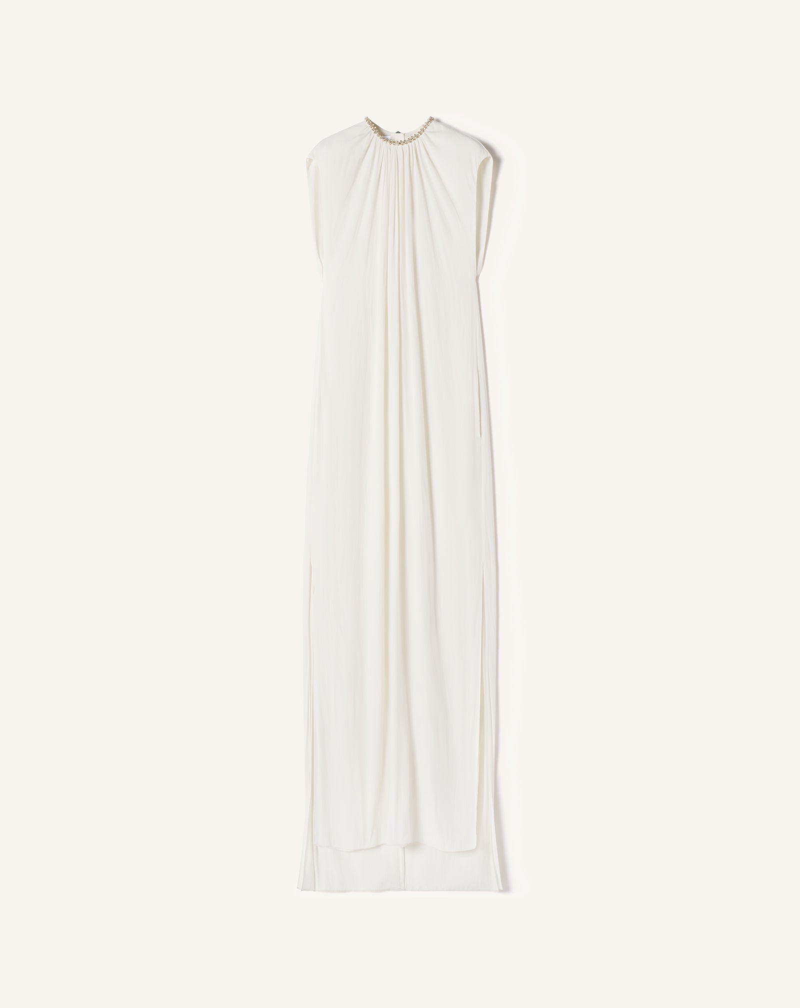 EMBROIDERED DRESS IN CHARMEUSE