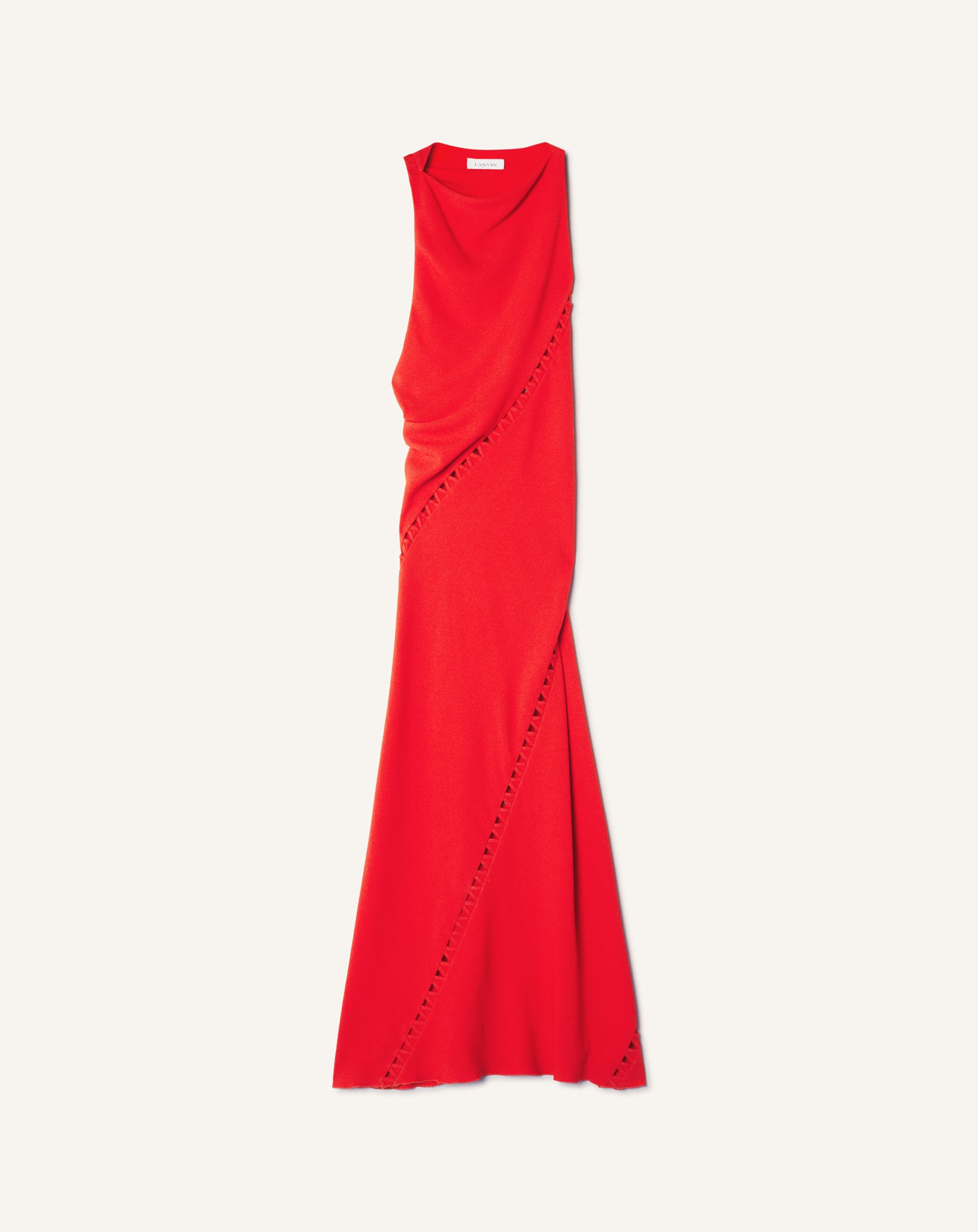 VISCOSE DRAPED-BACK LONG DRESS