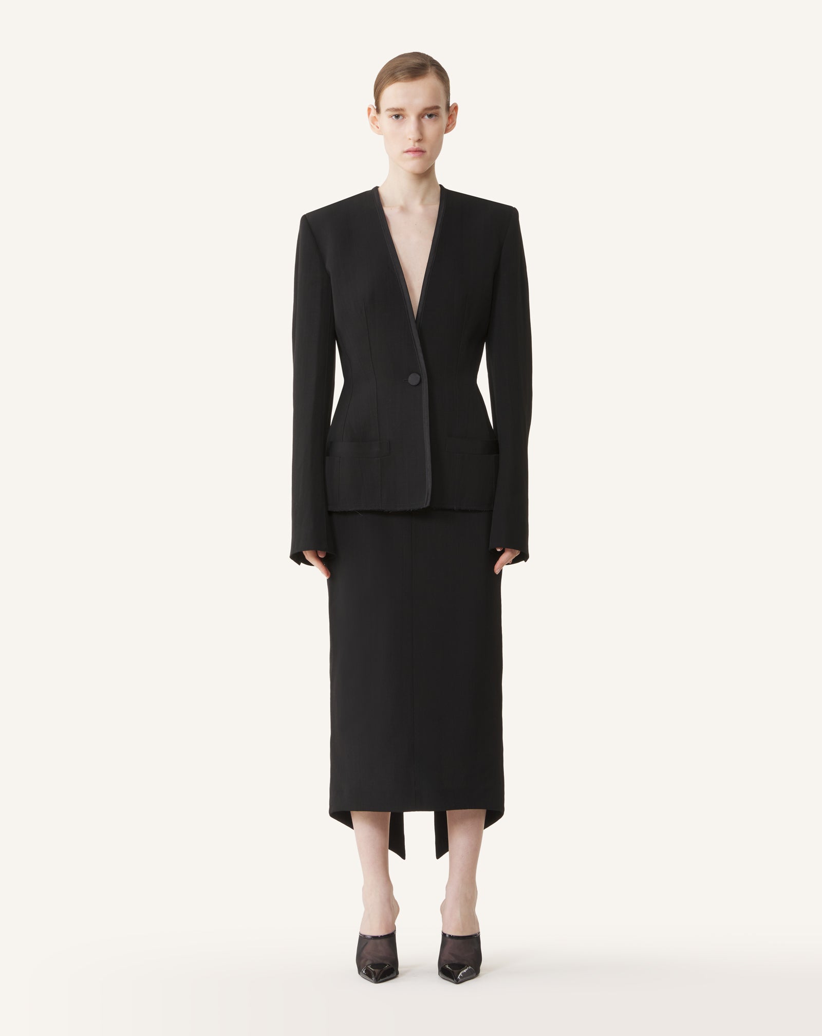 SILK AND VISCOSE OPEN-BACK JACKET