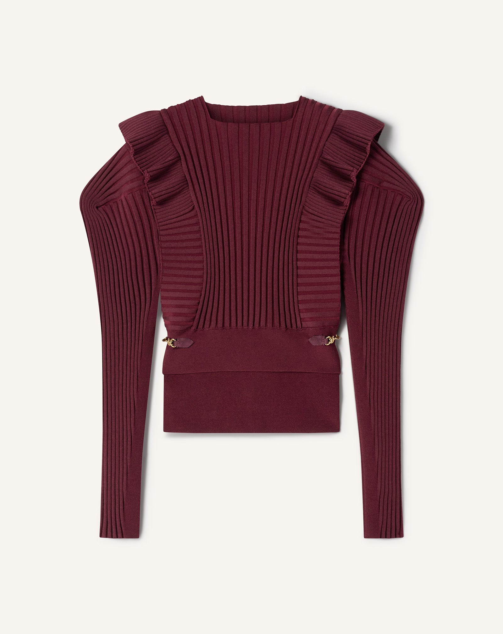 RED VISCOSE BIB SWEATER