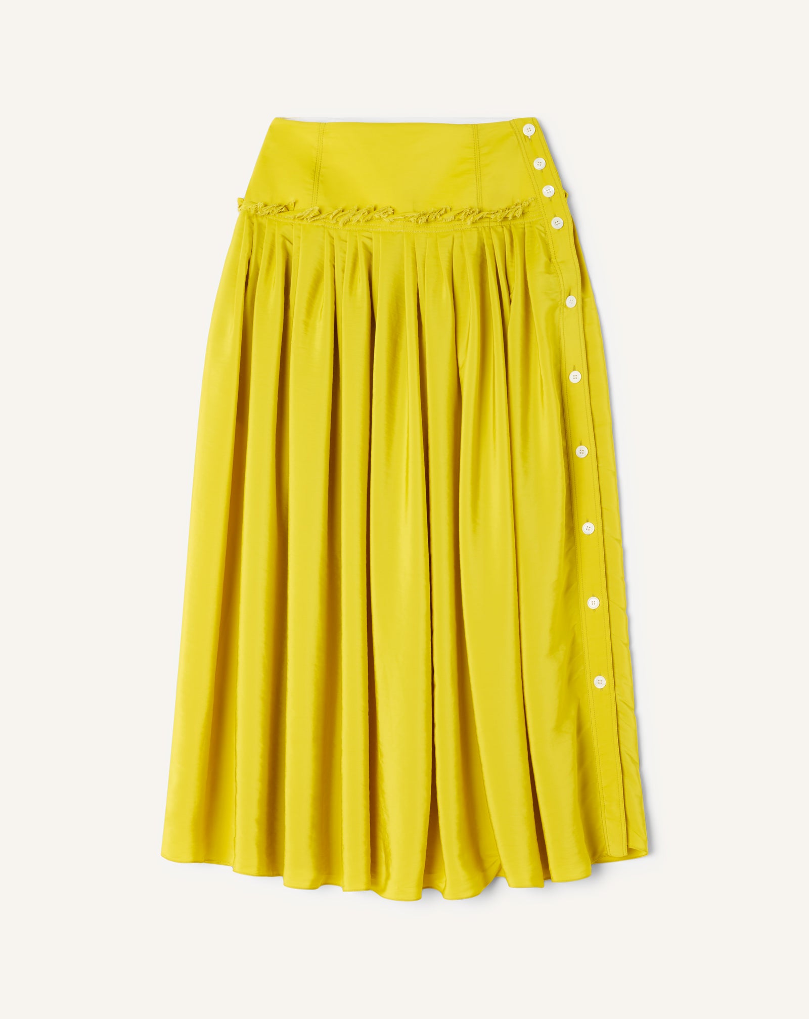 YELLOW BASQUE SKIRT IN CHARMEUSE