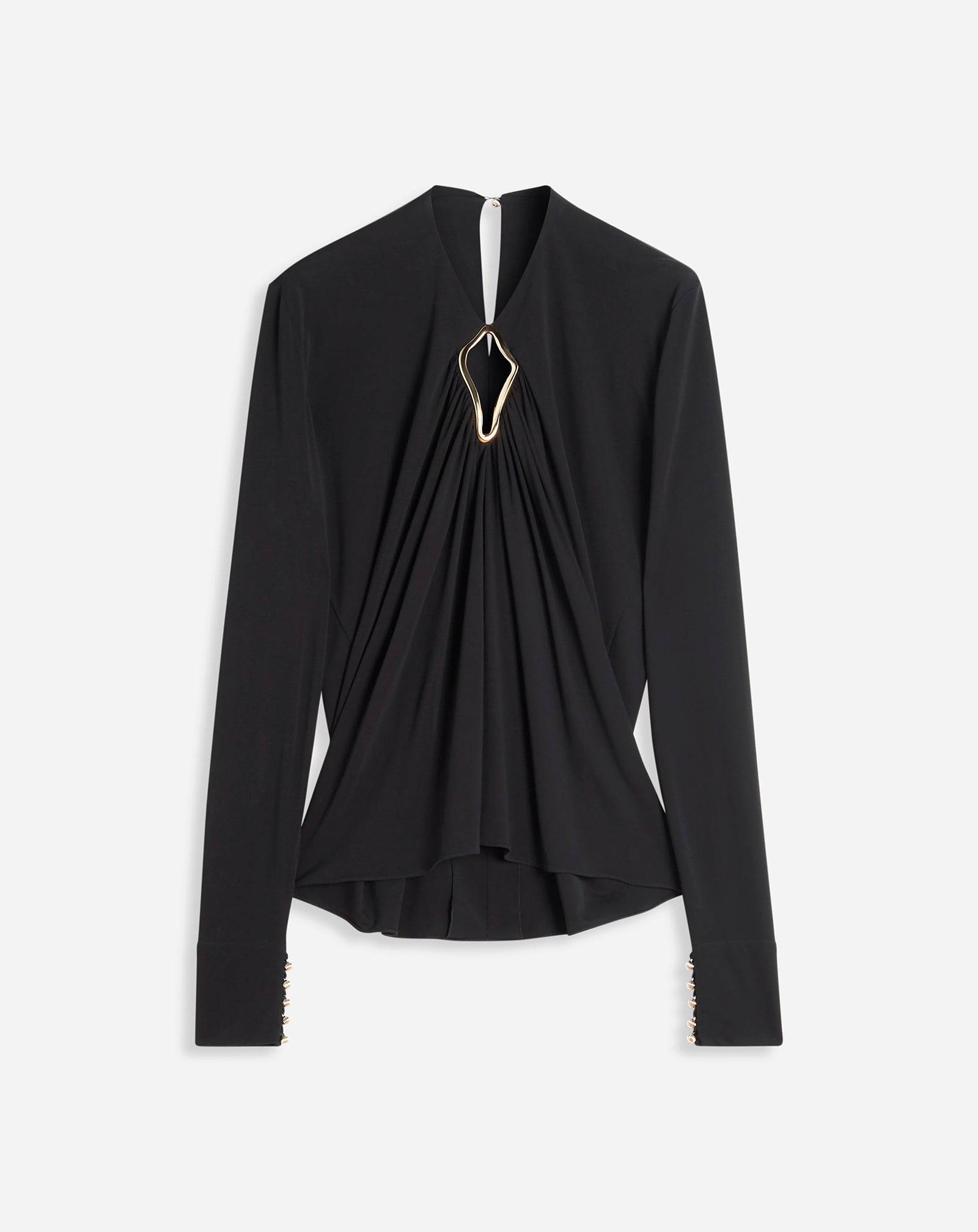 DRAPED EYELET TOP
