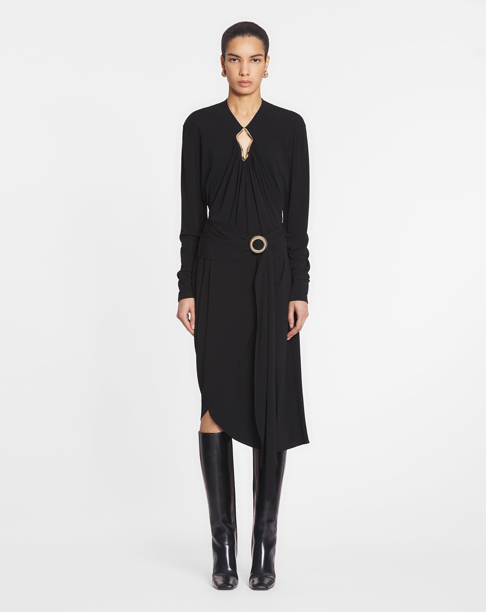 DRAPED EYELET TOP