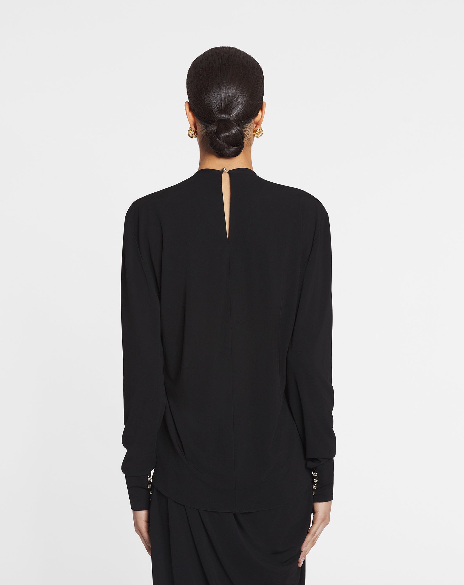 DRAPED EYELET TOP