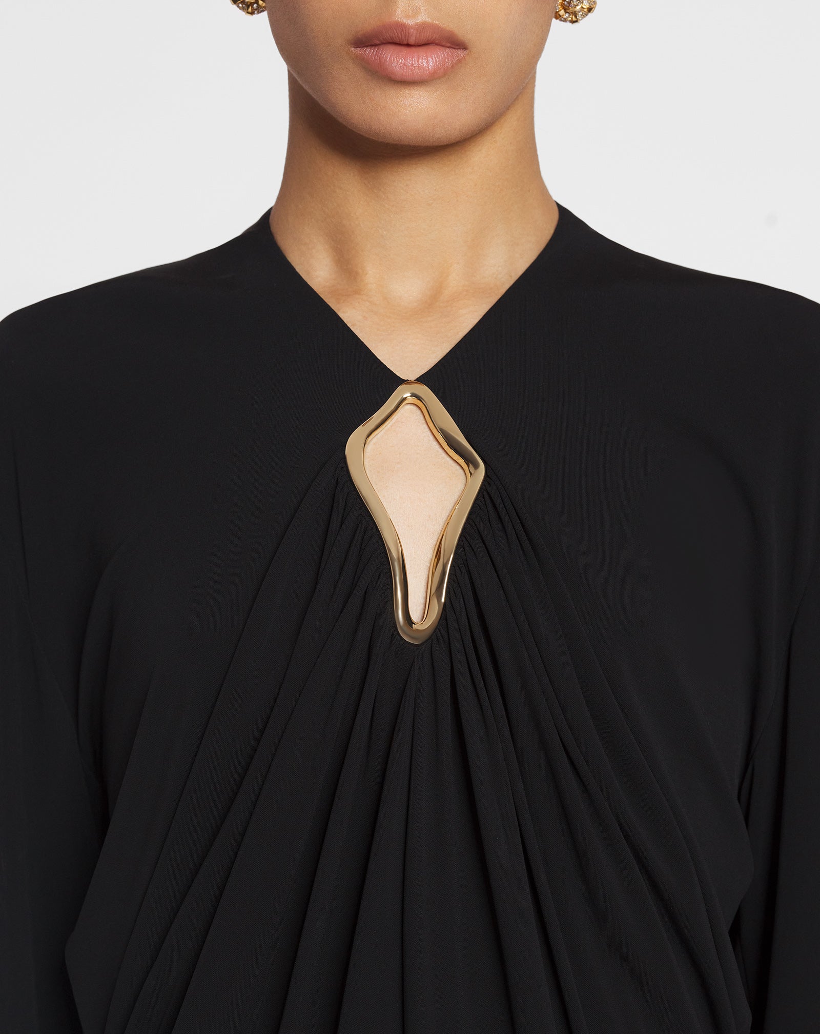 DRAPED EYELET TOP