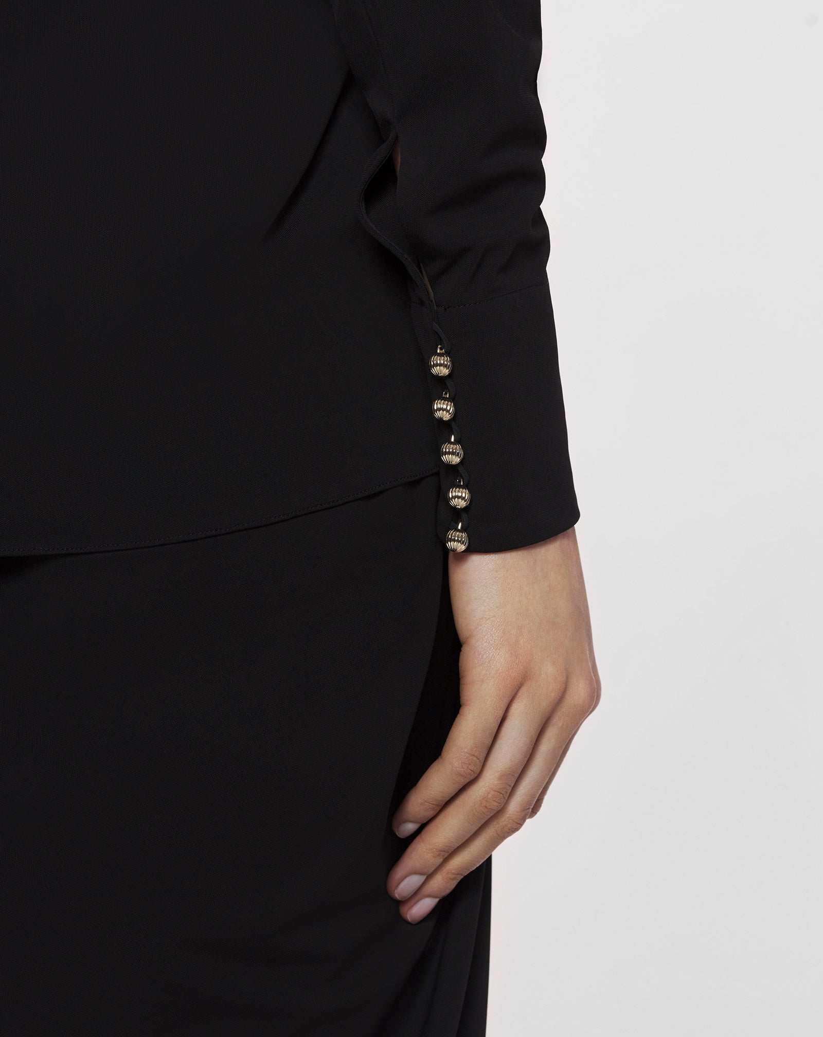 DRAPED EYELET TOP