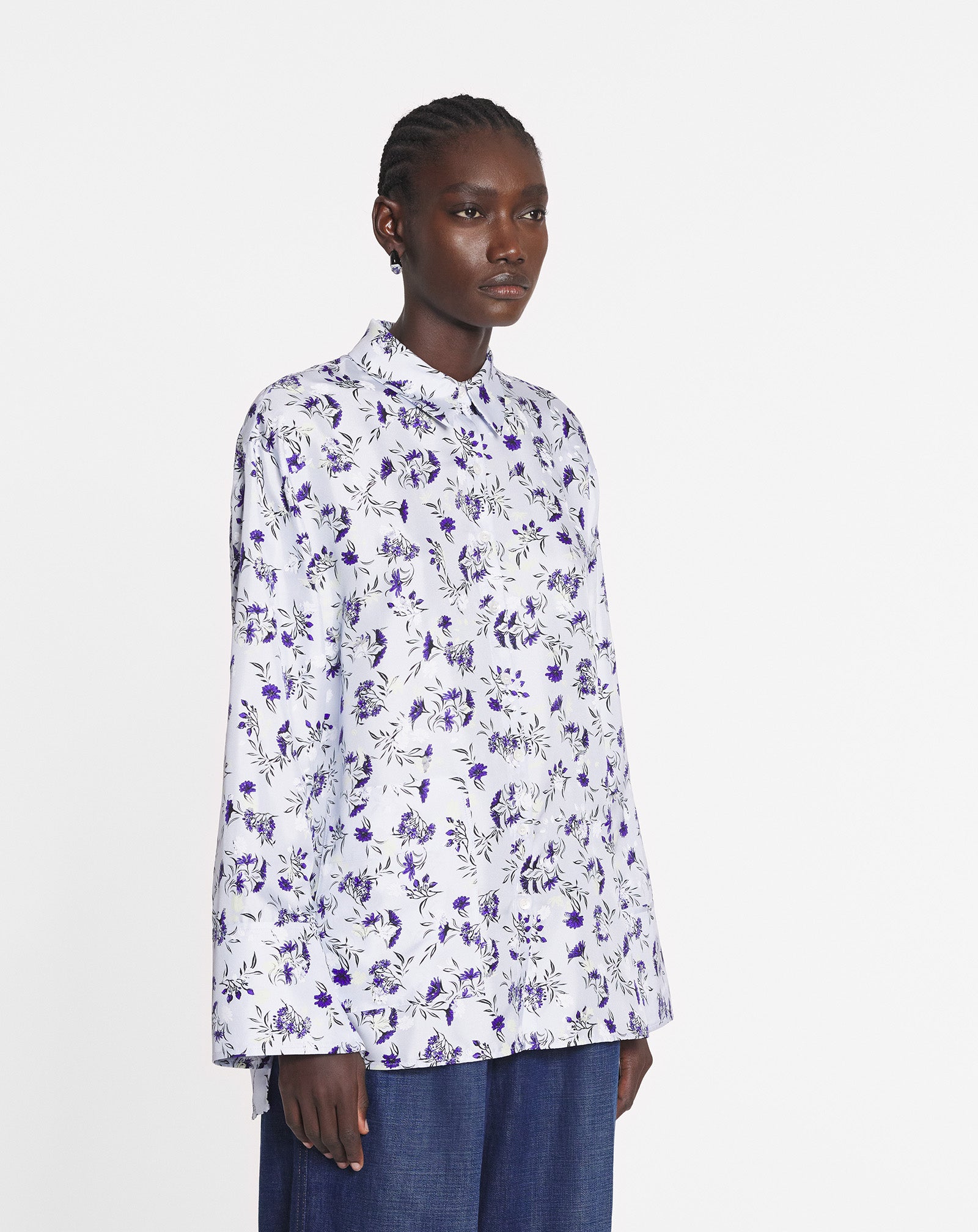 LOOSE-FIT PRINTED SILK SHIRT