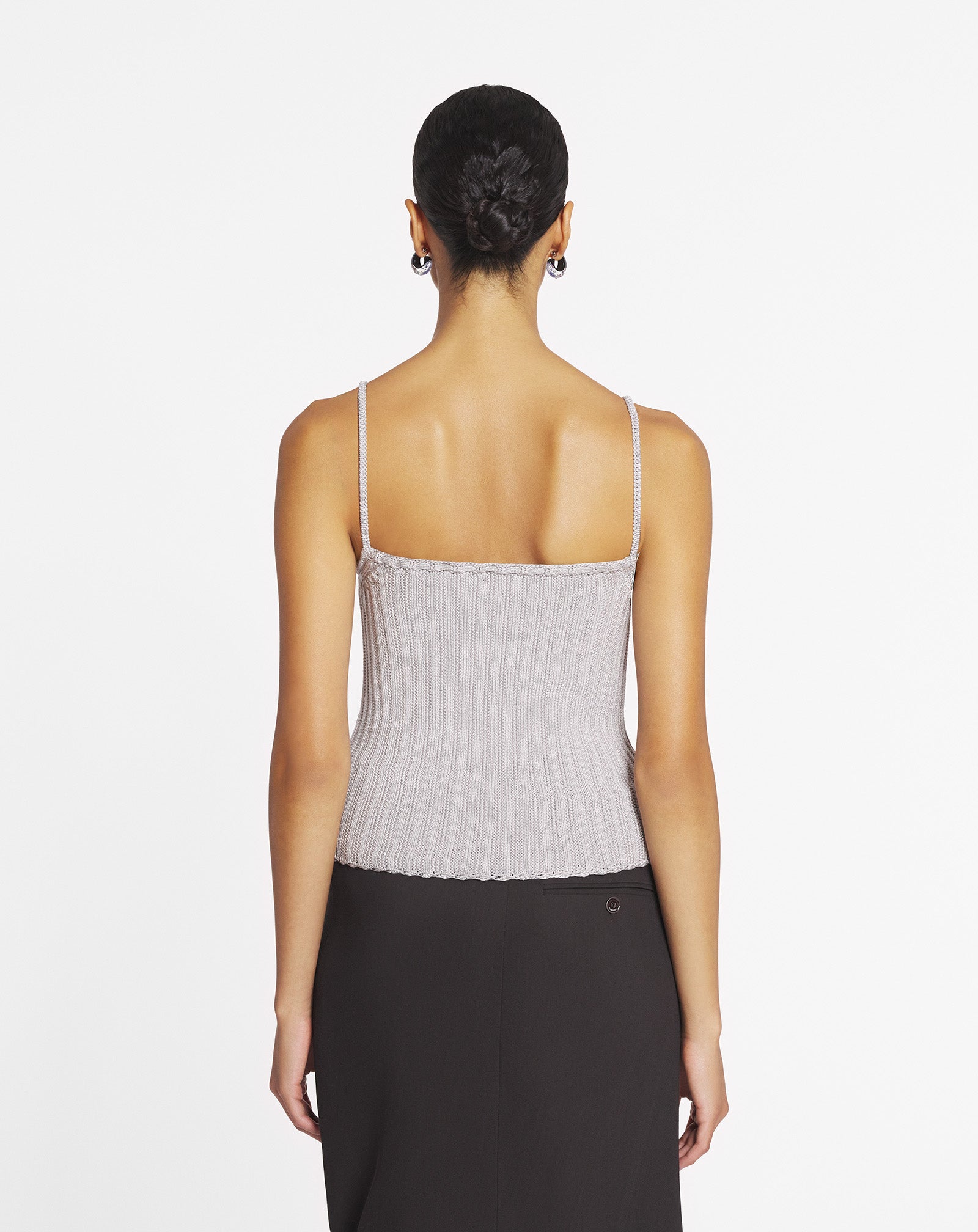 RIBBED TANK TOP IN VISCOSE