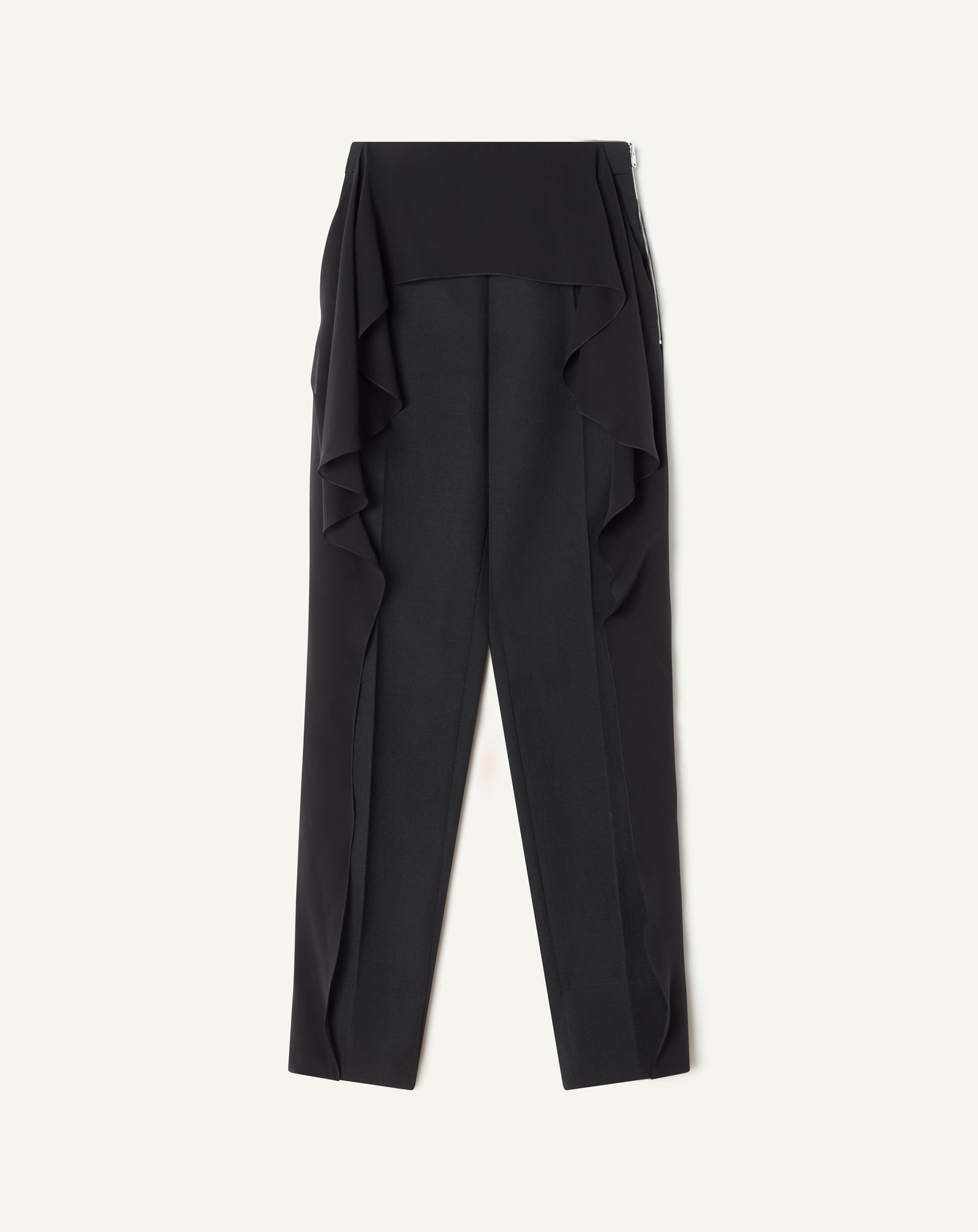 FRILLED WOOL PANTS