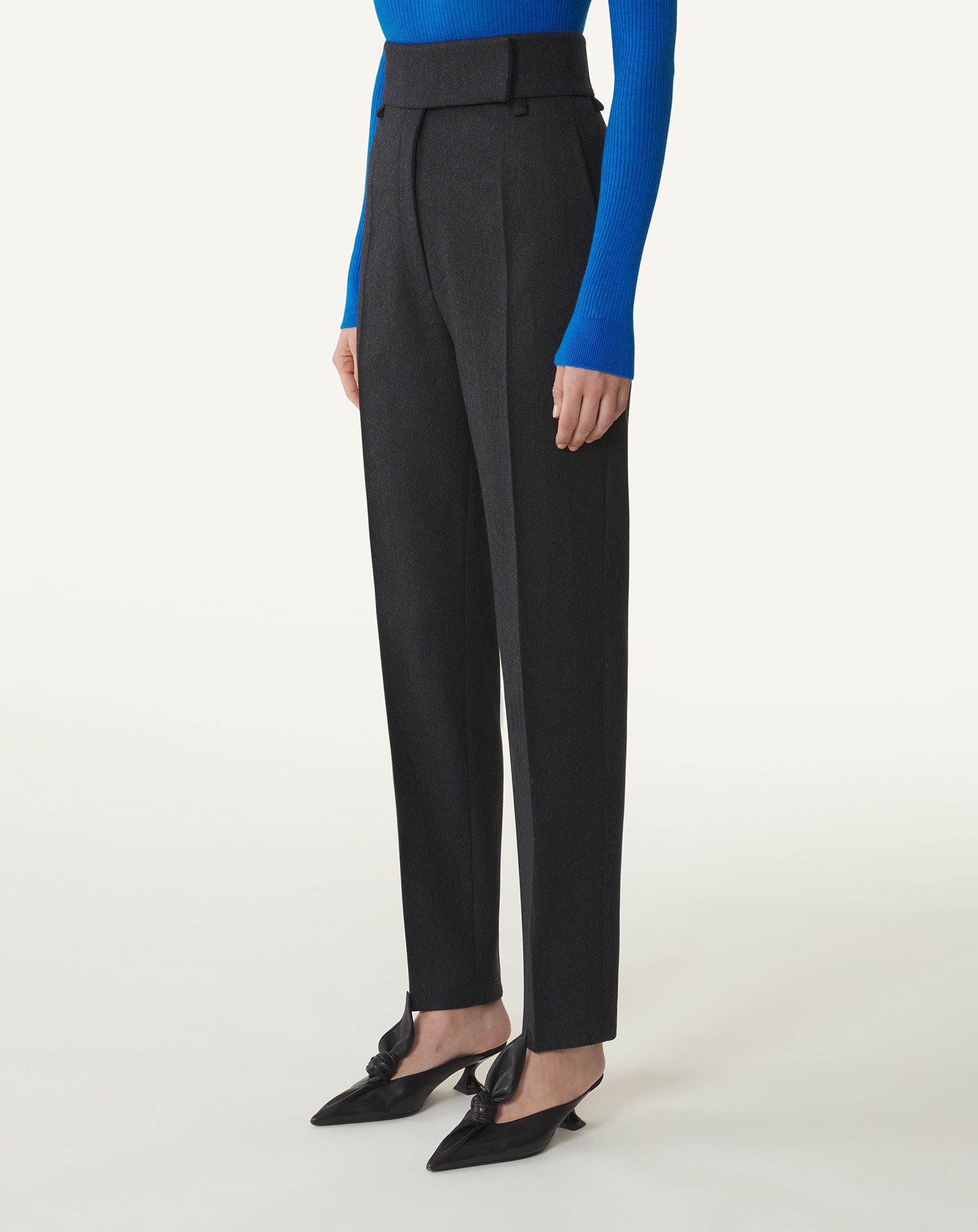 HIGH-WAISTED CIGARETTE PANTS