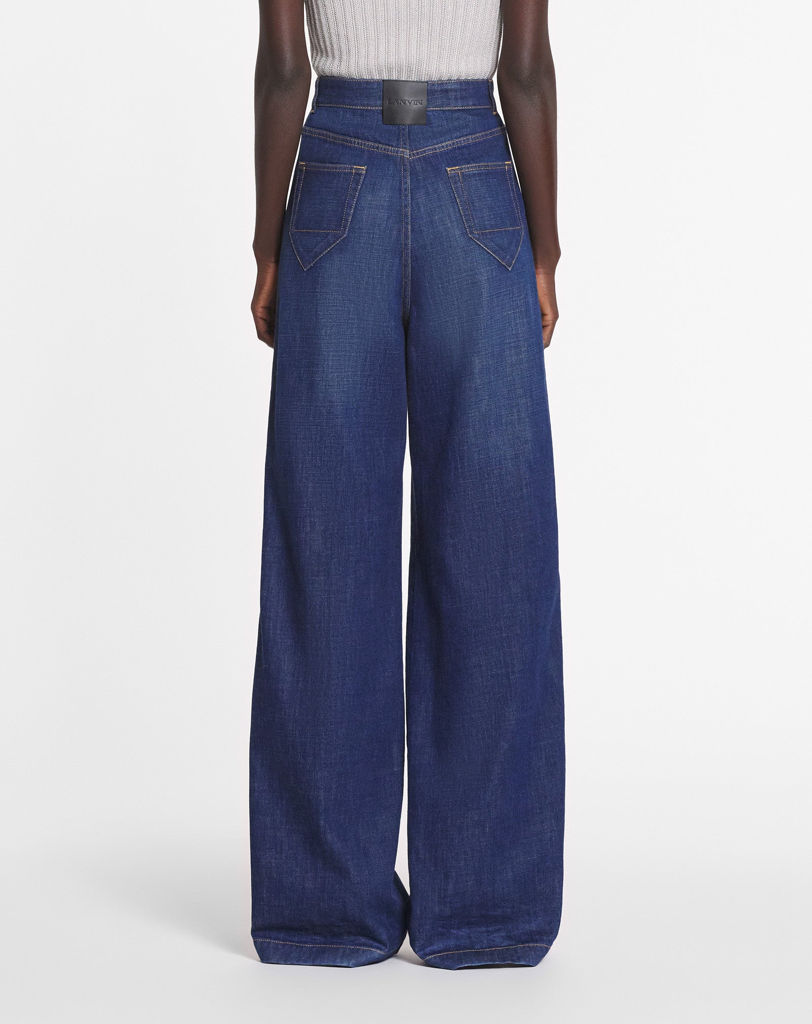 DARTED DENIM PANTS