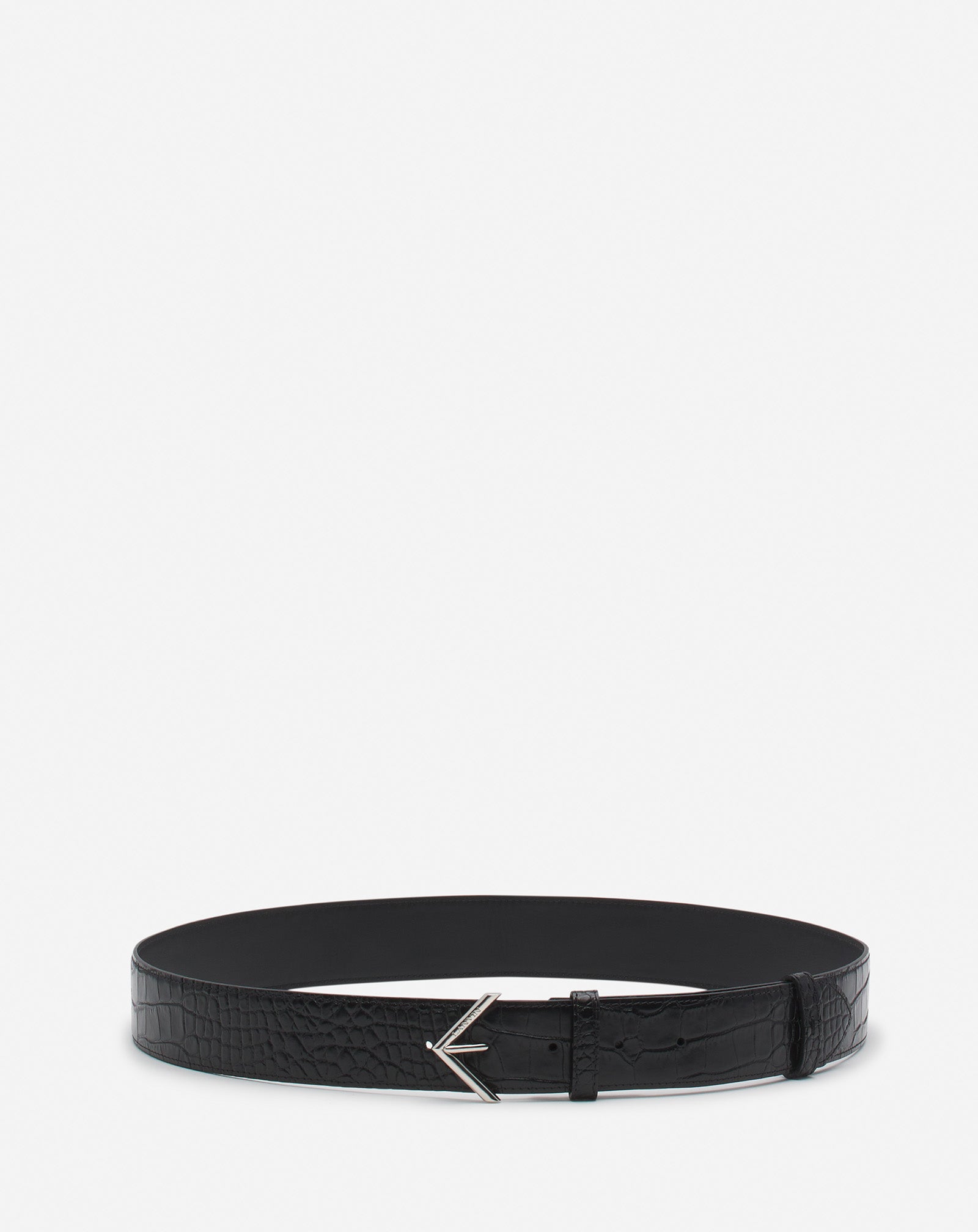 LANVIN SIGNATURE BELT IN CROCODILE-EFFECT LEATHER AM-BEMB15-FCRC-A241095