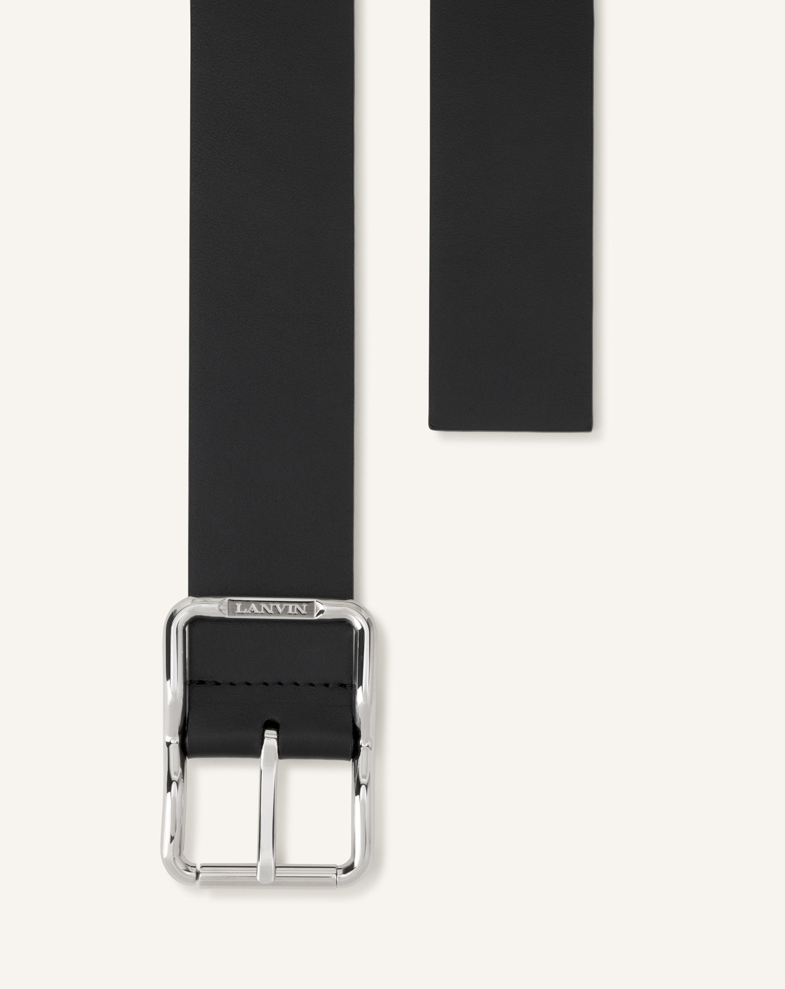 BLACK LANVIN SIGNATURE BELT IN LEATHER