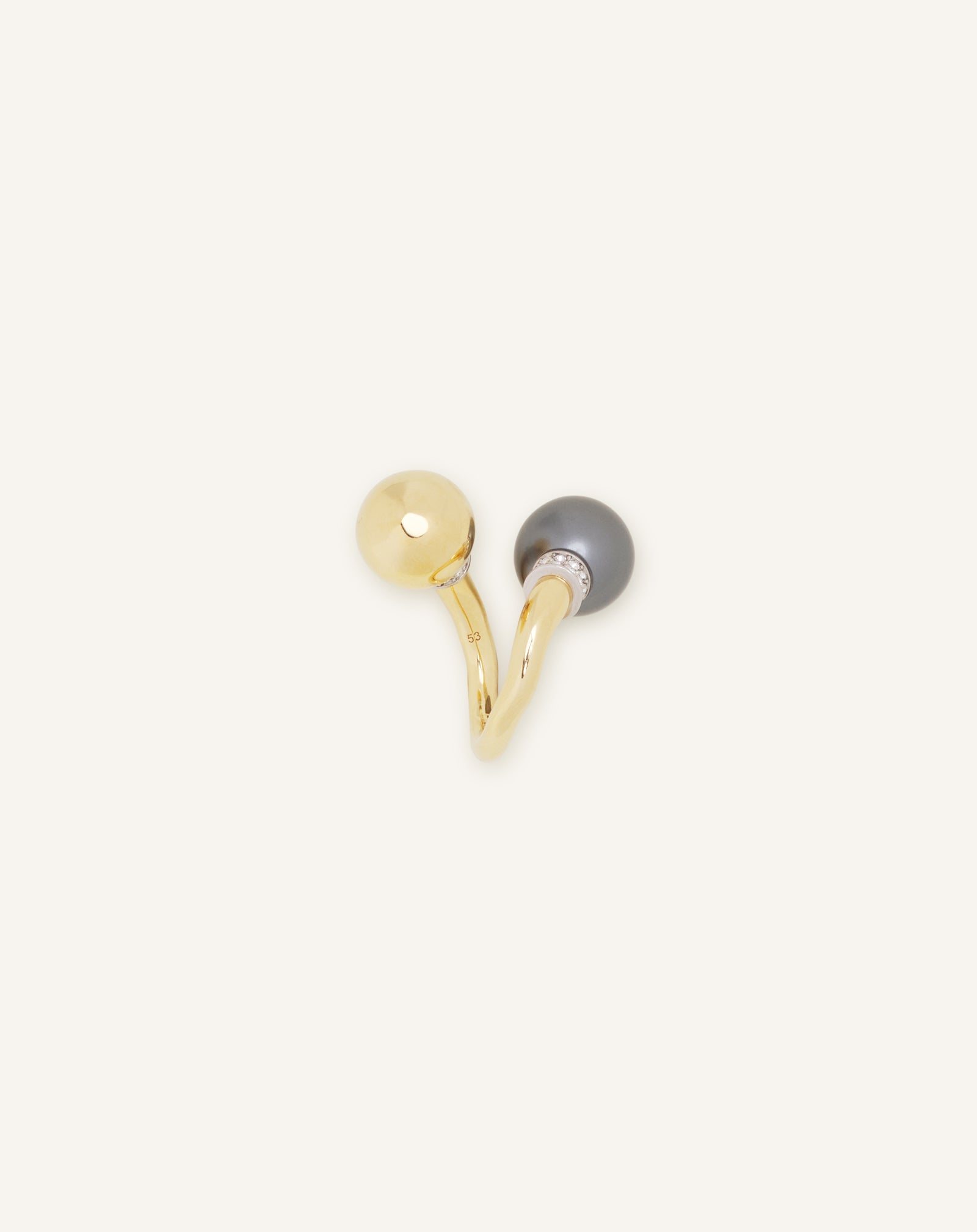 SILVER LES PERLES BY LANVIN RING