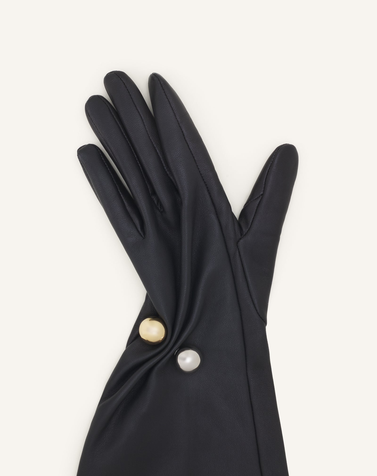 BLACK ONDINE LEATHER GLOVES