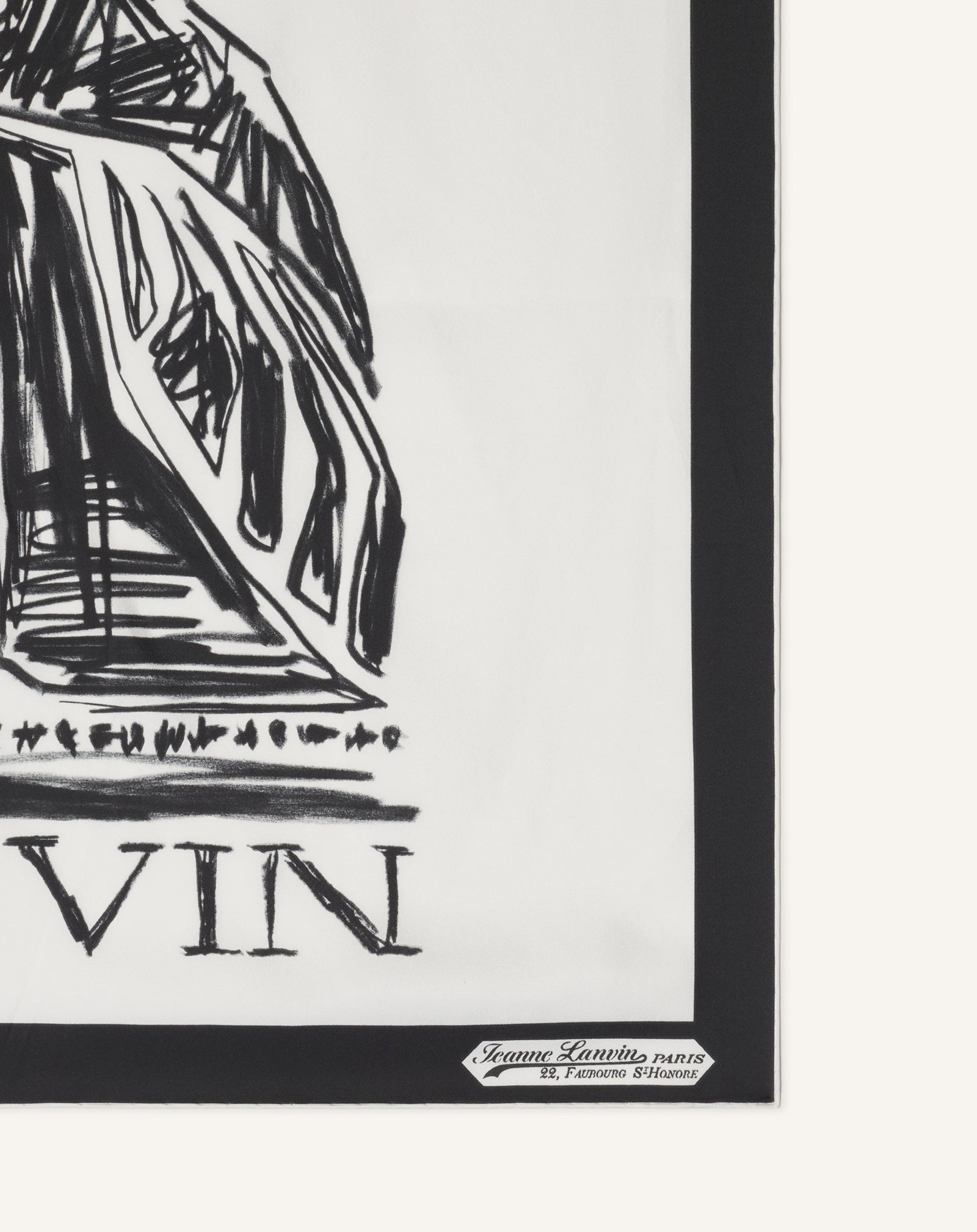 White Mother & Child Printed Silk Scarf | Lanvin