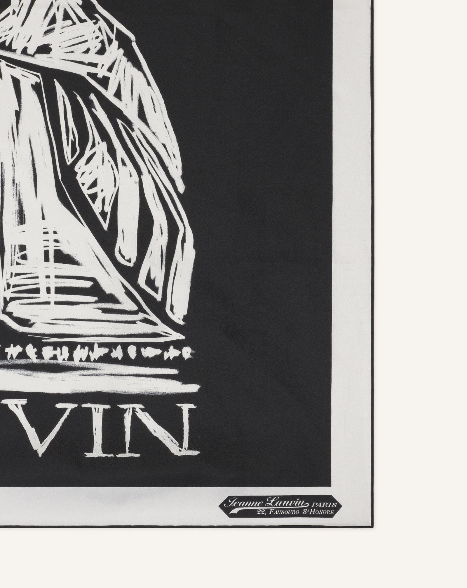 Grey Mother & Child Printed Silk Scarf | Lanvin