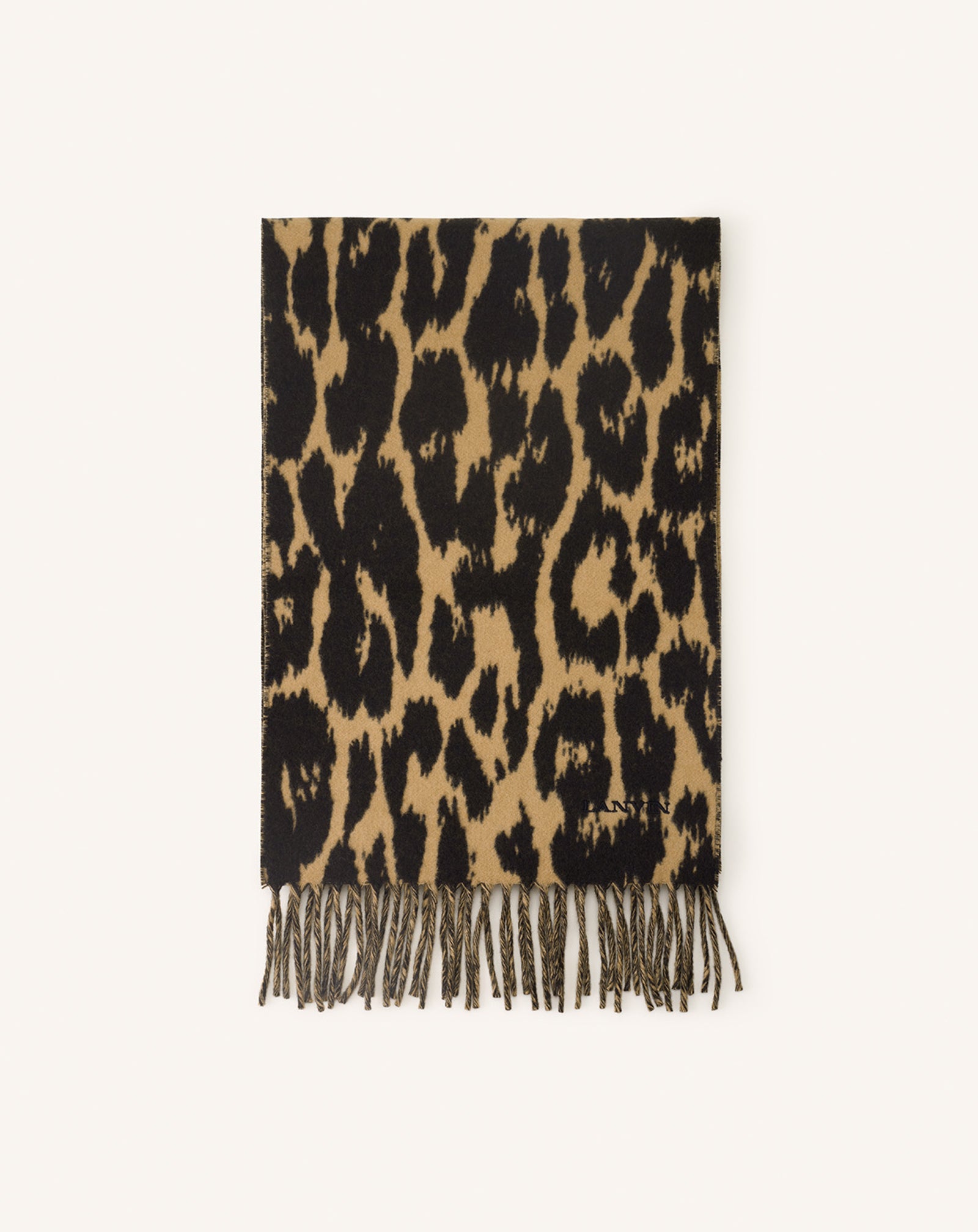 LEOPARD PRINT WOOL SCARF AW-SARSC5-2WLP-H25S10U