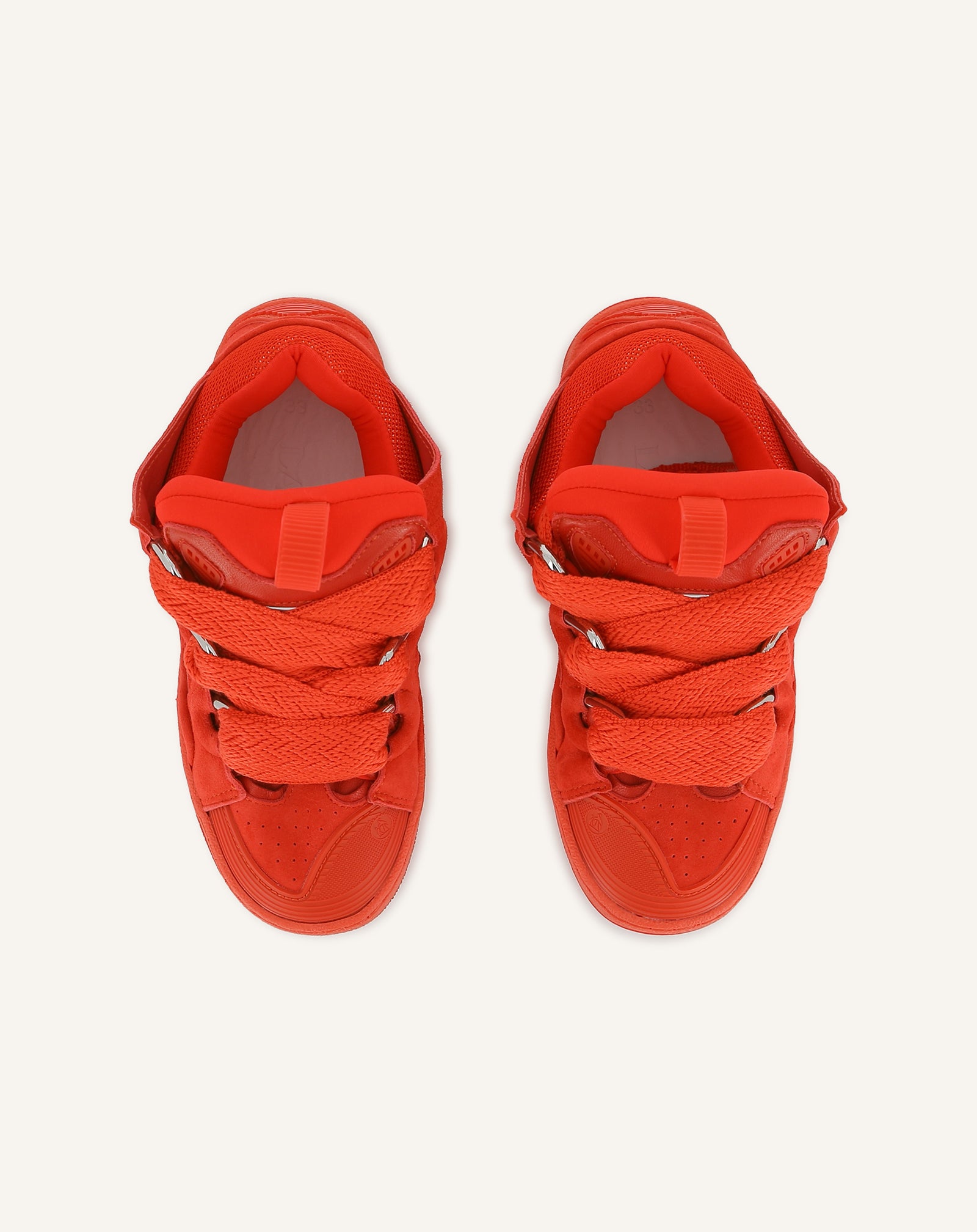 RED LACE-UP TRAINERS