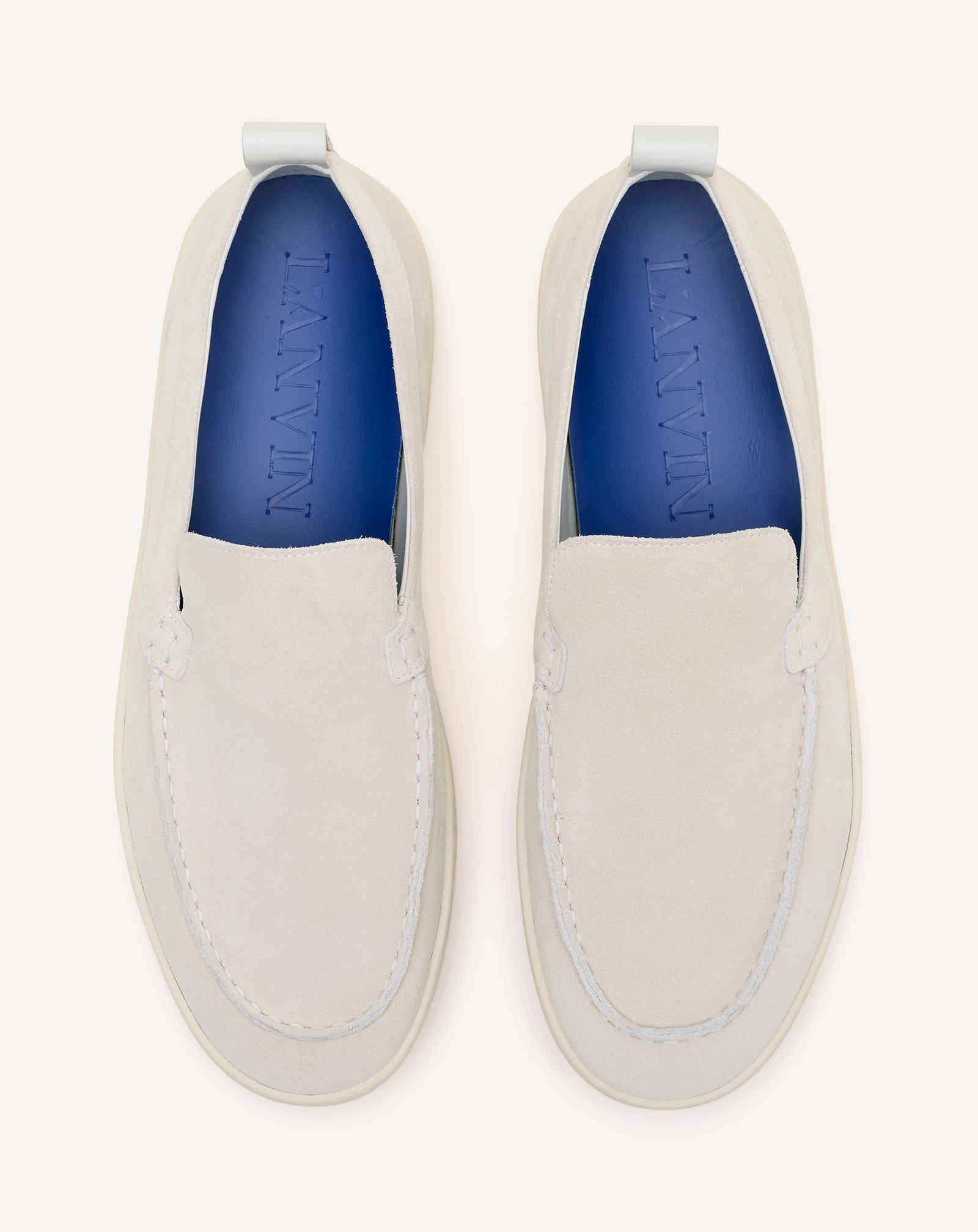 White Cruiser Suede Moccasins | Lanvin