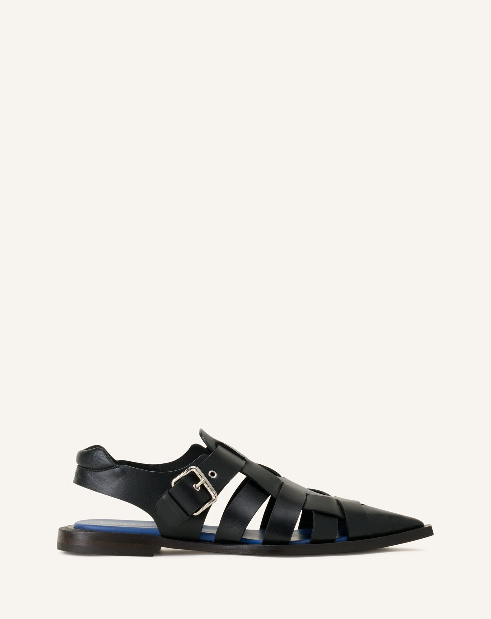 Sandale À Bout Pointu En Cuir Brown | Lanvin