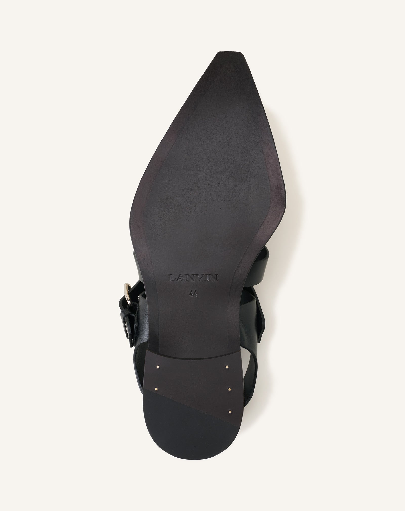 Black Pointed-toe Leather Sandals | Lanvin