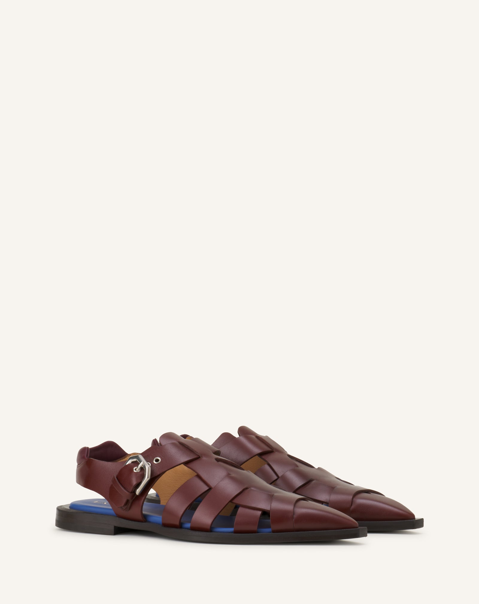 Sandale À Bout Pointu En Cuir Brown | Lanvin