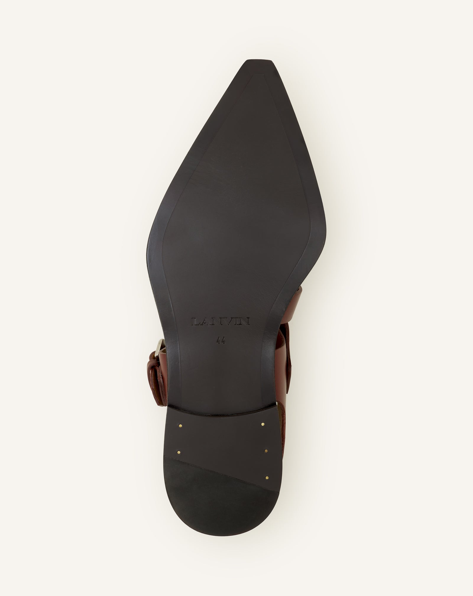 Brown Pointed-toe Leather Sandals | Lanvin