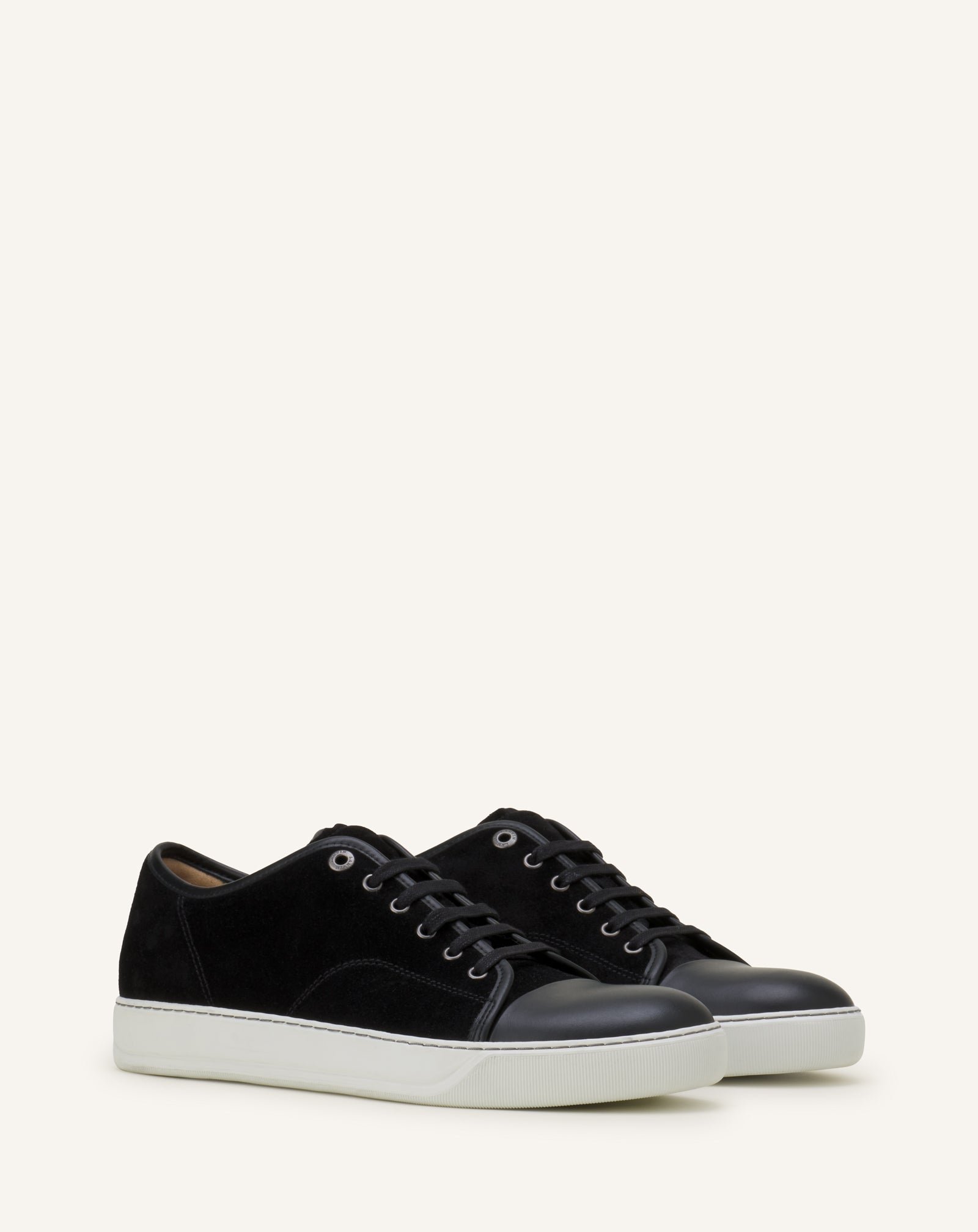 Black Dbb1 Leather And Suede Sneakers | Lanvin