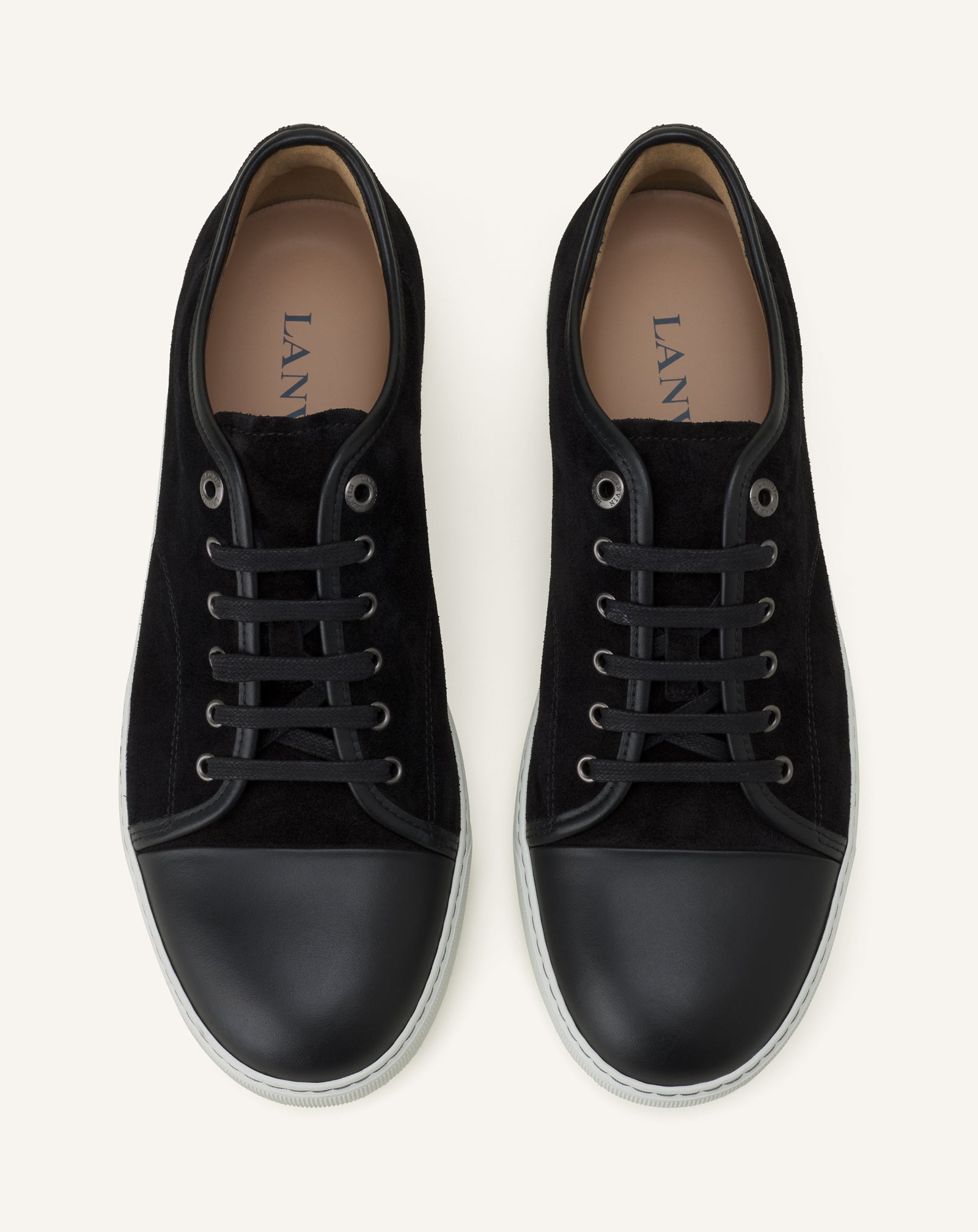 Black Dbb1 Leather And Suede Sneakers | Lanvin