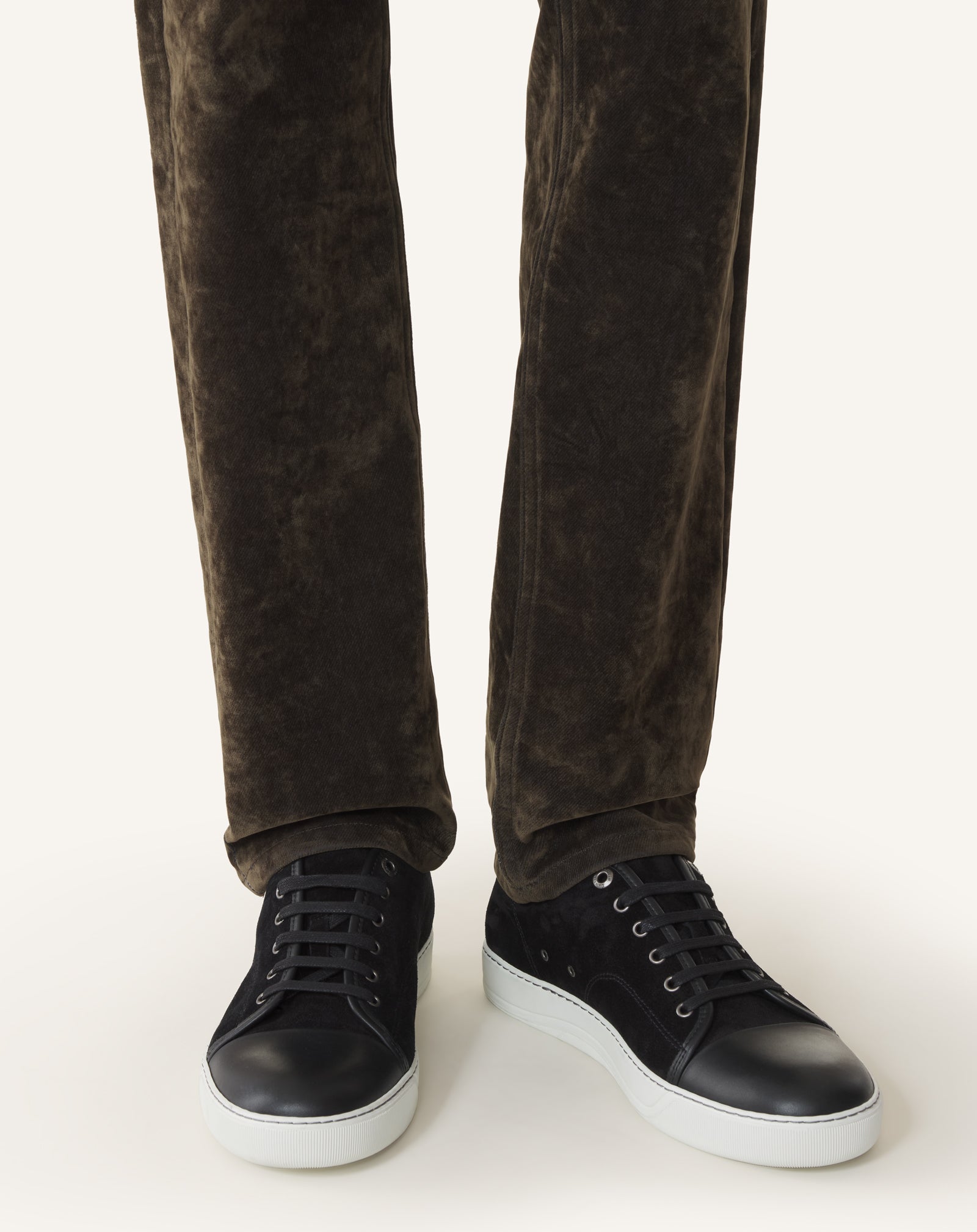 Black Dbb1 Leather And Suede Sneakers | Lanvin