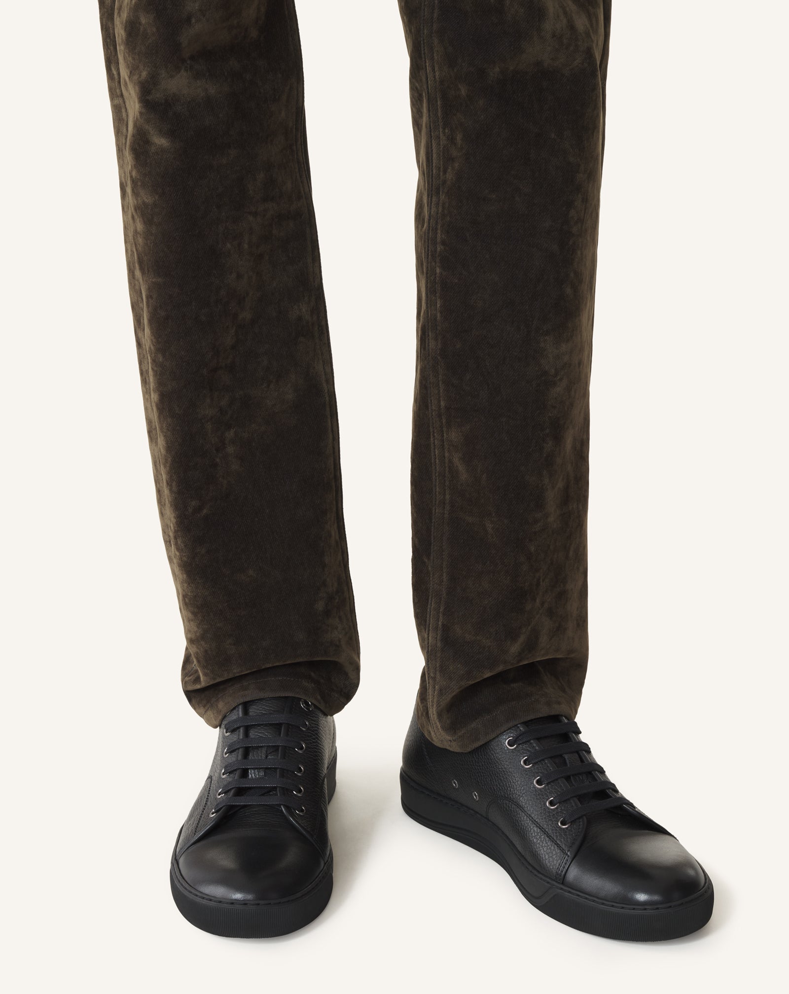 BLACK DBB1 SNEAKERS IN NAPPA AND GRAINED LEATHER