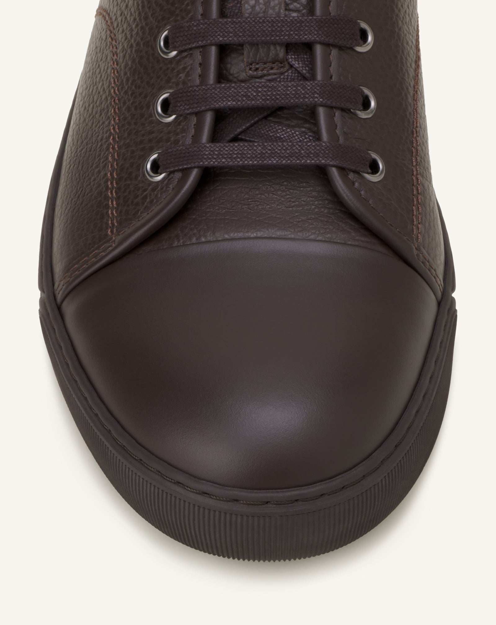 BROWN DBB1 SNEAKERS IN NAPPA AND GRAINED LEATHER