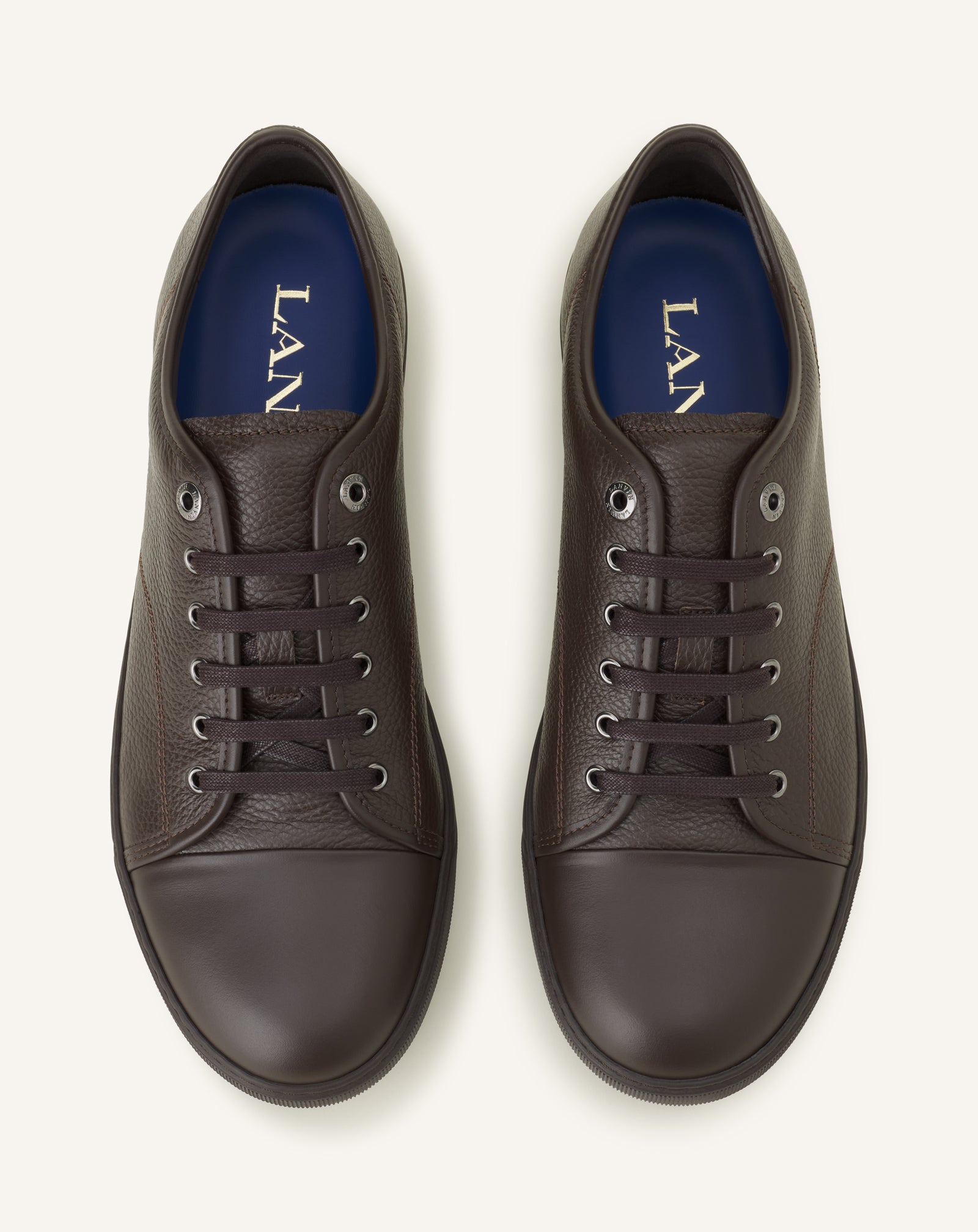 BROWN DBB1 SNEAKERS IN NAPPA AND GRAINED LEATHER