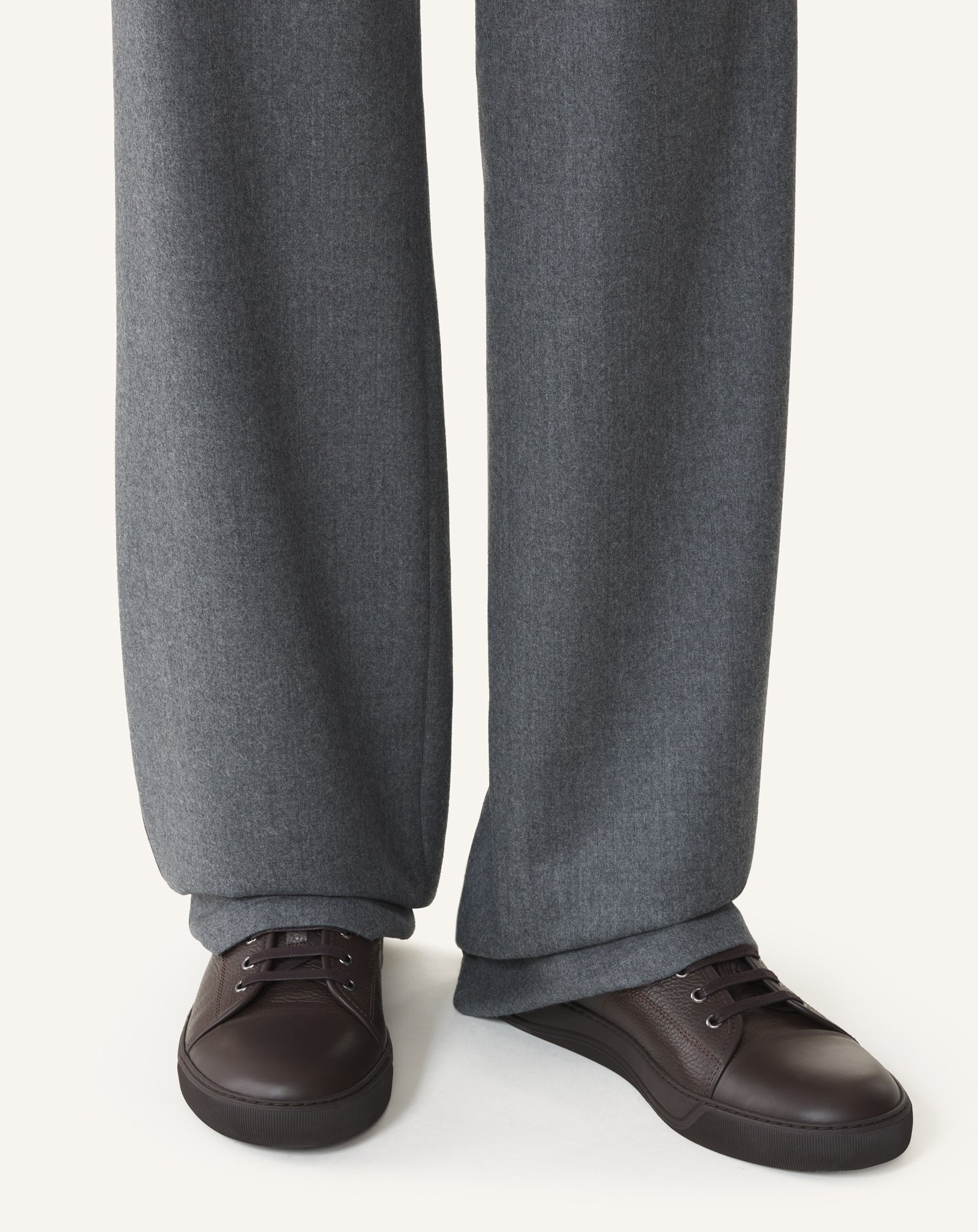 BROWN DBB1 SNEAKERS IN NAPPA AND GRAINED LEATHER