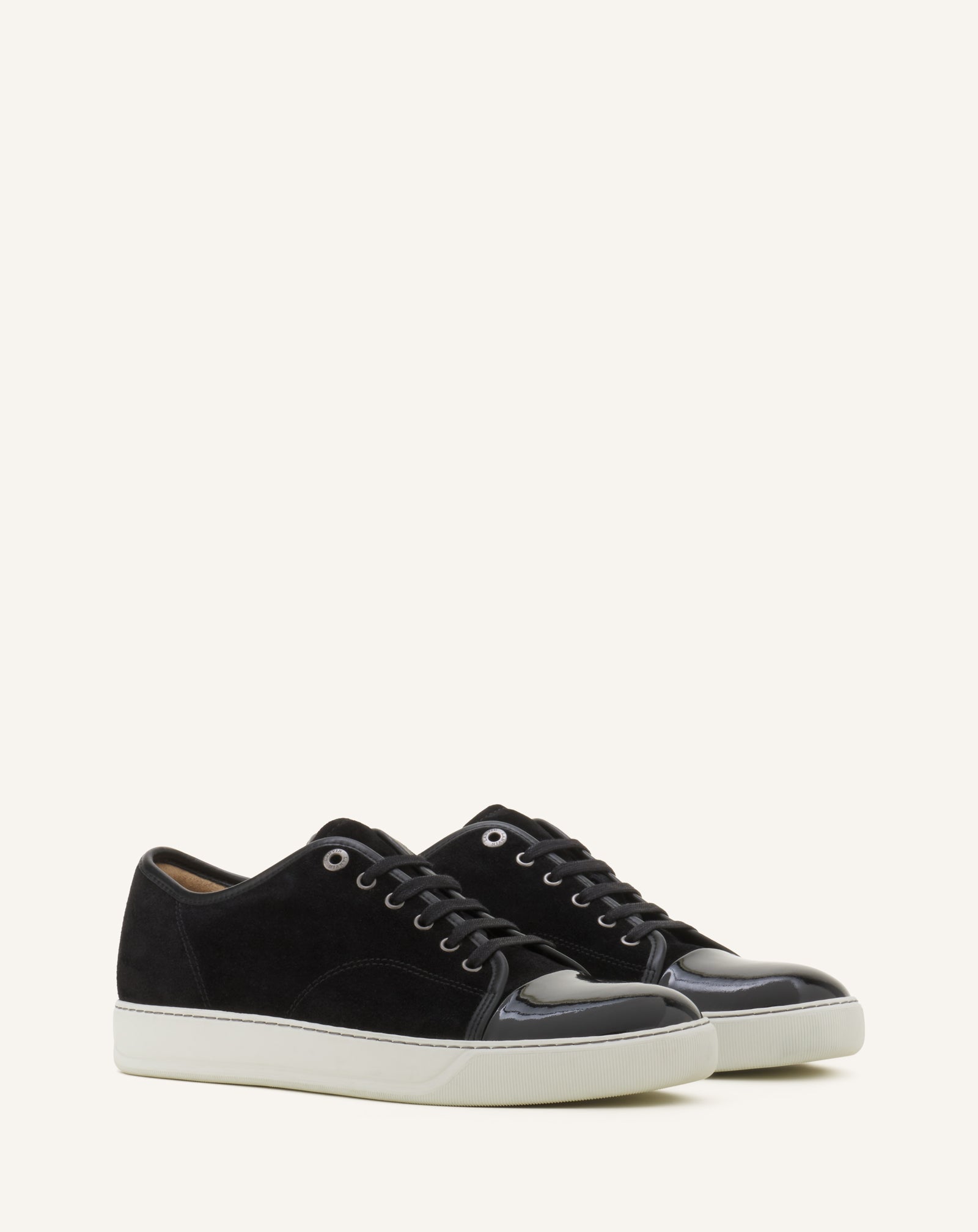 Black Dbb1 Sneakers In Suede And Patent Leather | Lanvin