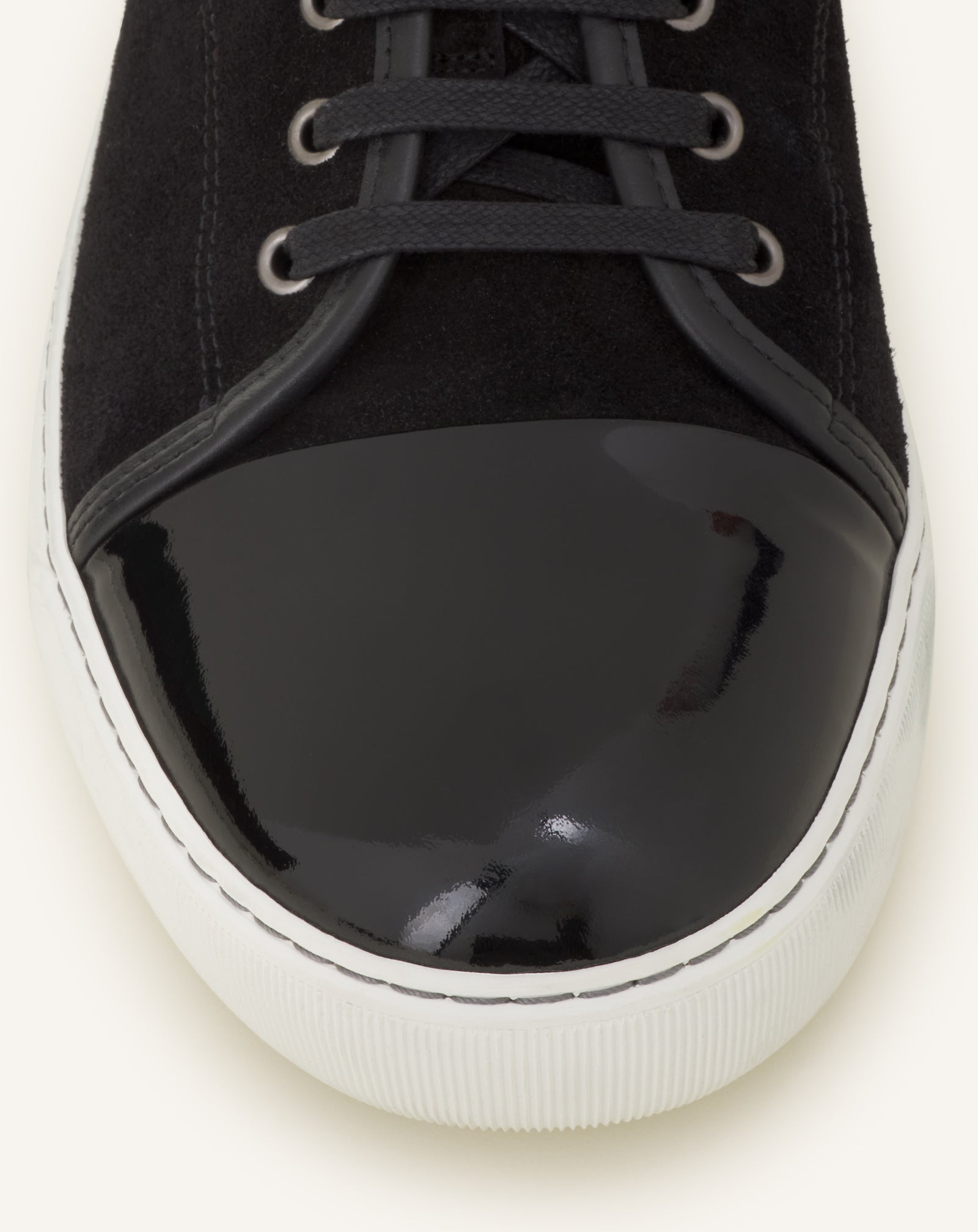 Black Dbb1 Sneakers In Suede And Patent Leather | Lanvin