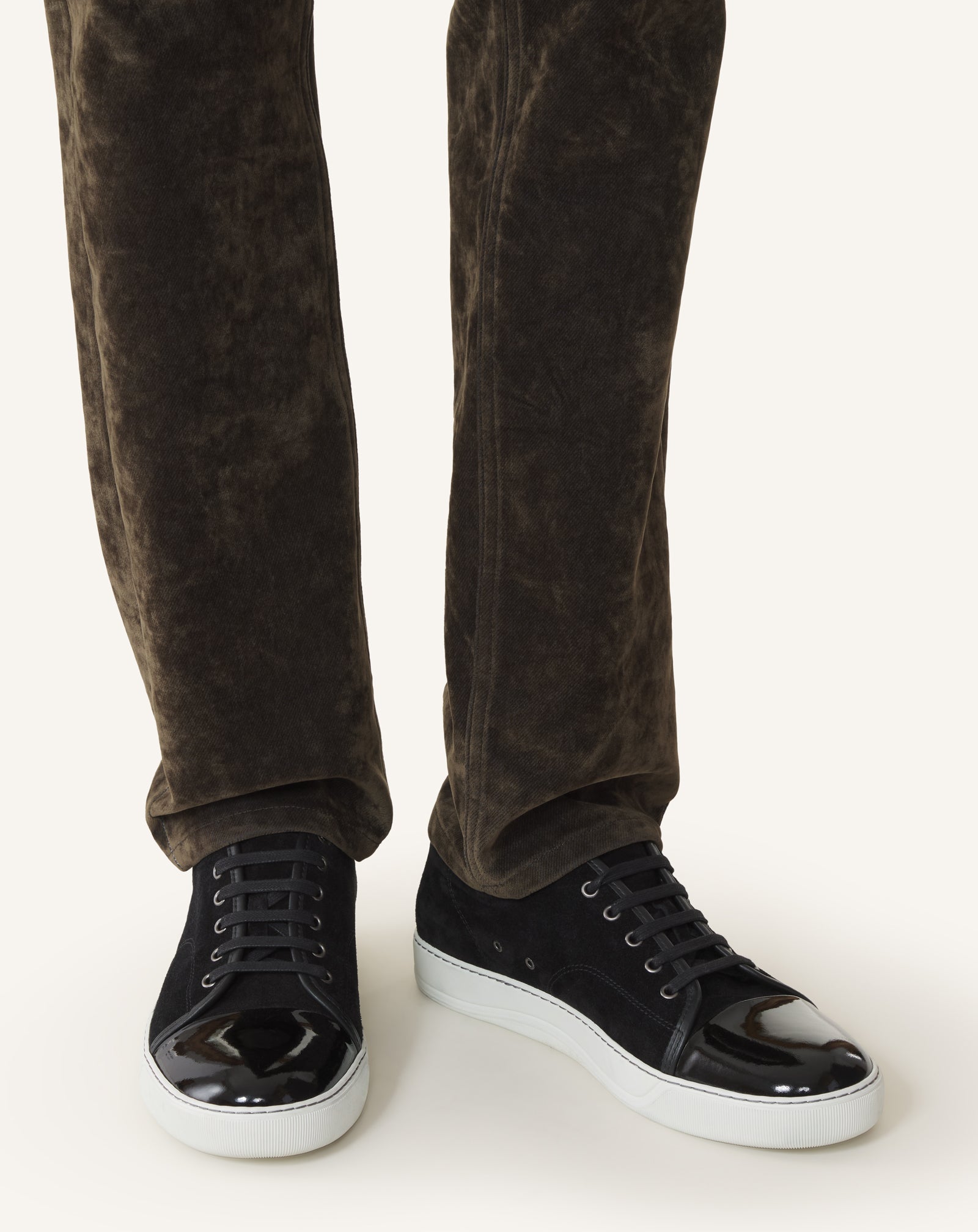 Black Dbb1 Sneakers In Suede And Patent Leather | Lanvin