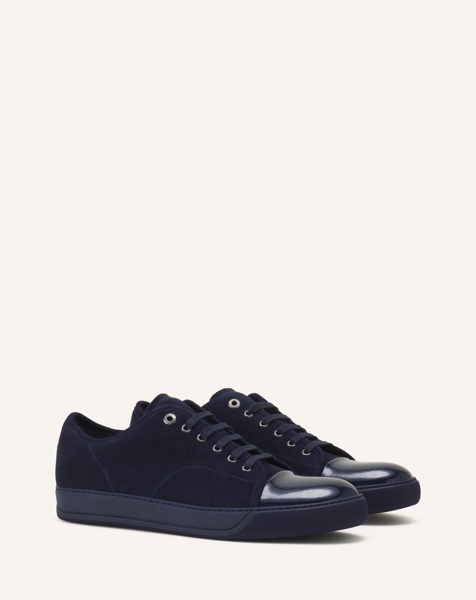 Navy blue designer sneakers for men | Lanvin