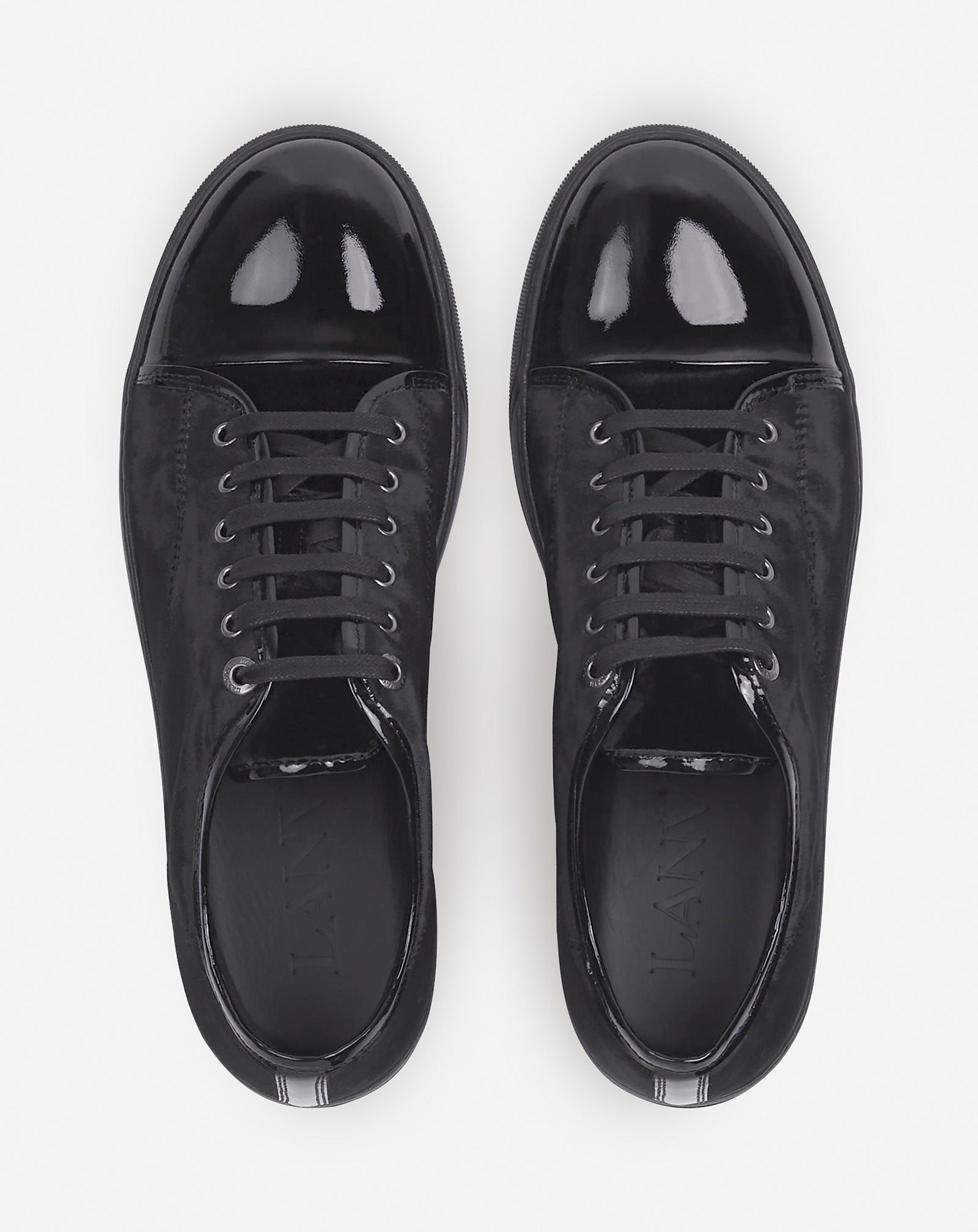 BLACK DBB1 SNEAKERS IN VELVET AND PATENT LEATHER