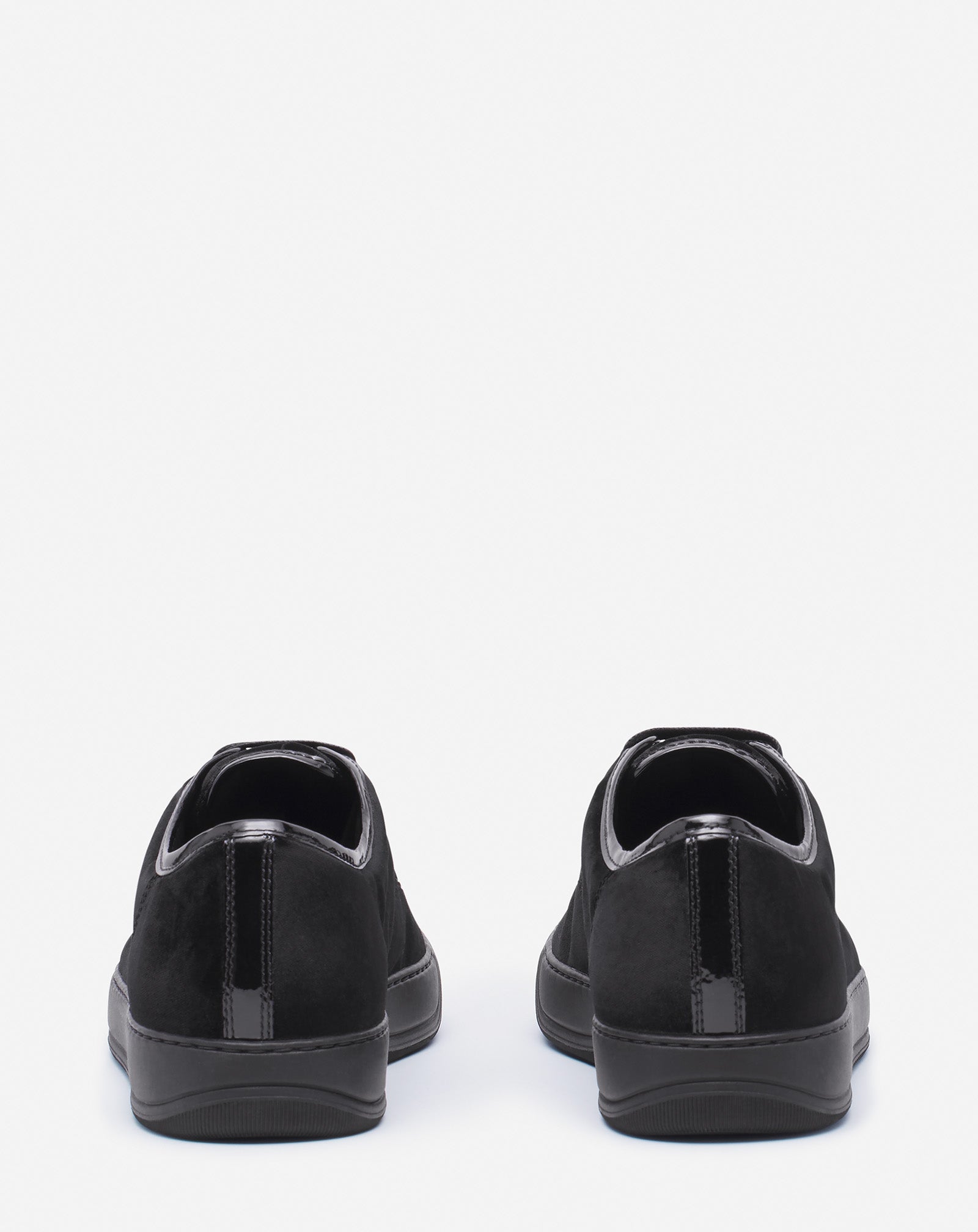 BLACK DBB1 SNEAKERS IN VELVET AND PATENT LEATHER